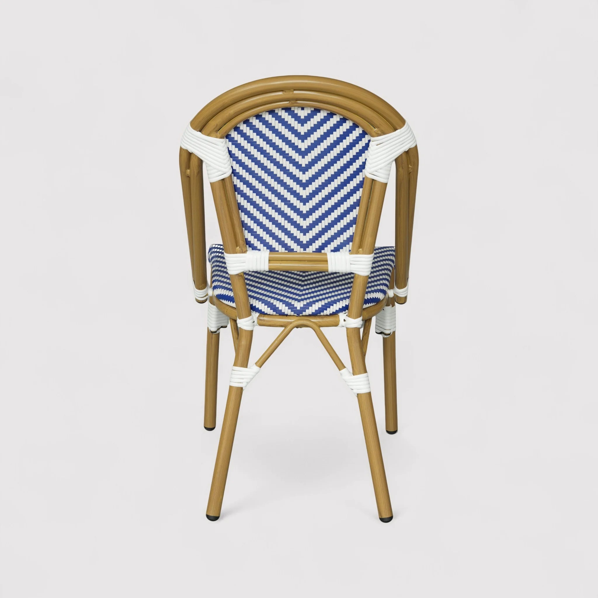 Alpinia - Set 2 Sedie da giardino impilabili blu bianco classico