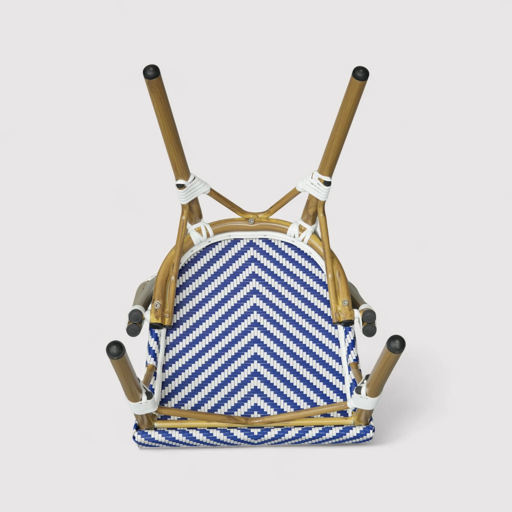 Alpinia - Set 2 Sedie da giardino impilabili blu bianco classico