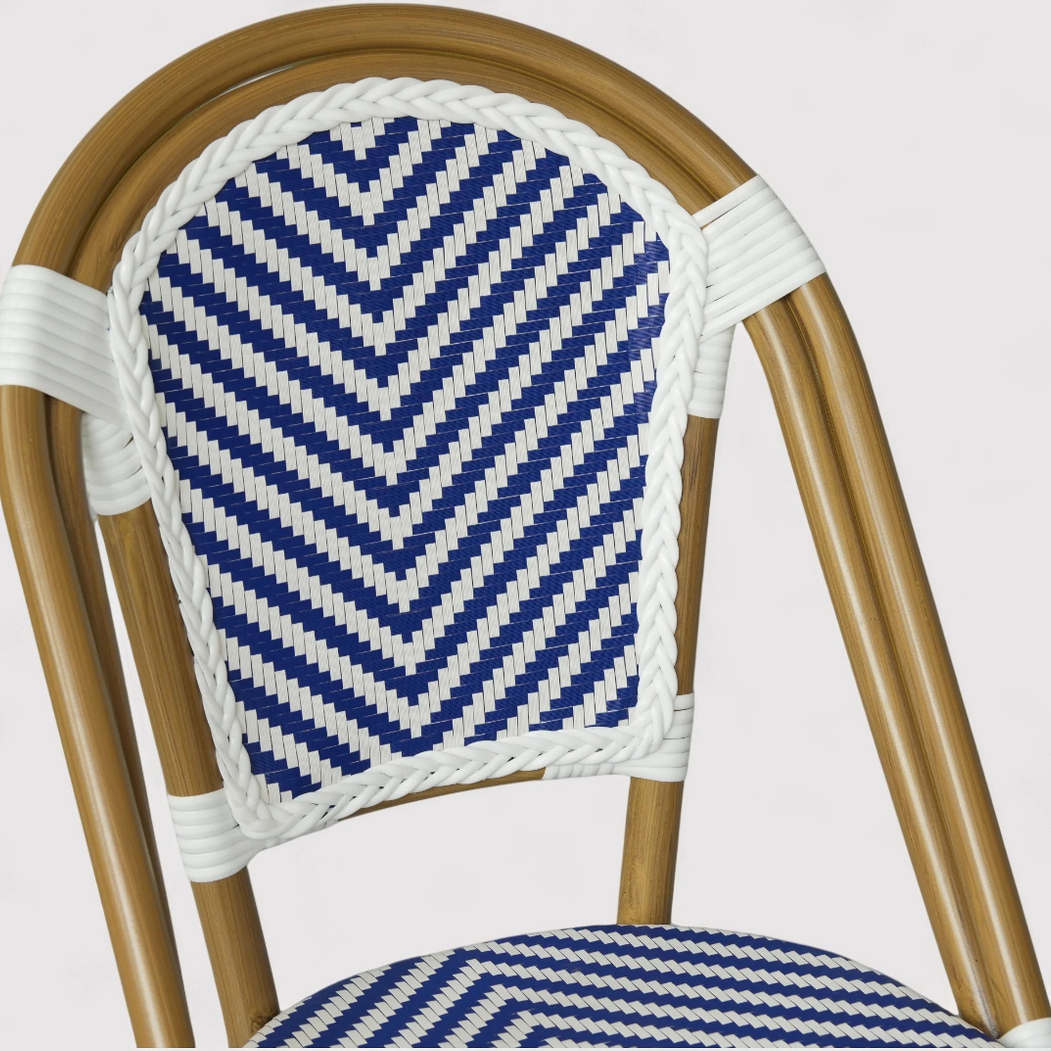 Alpinia - Set 2 Sedie da giardino impilabili blu bianco classico