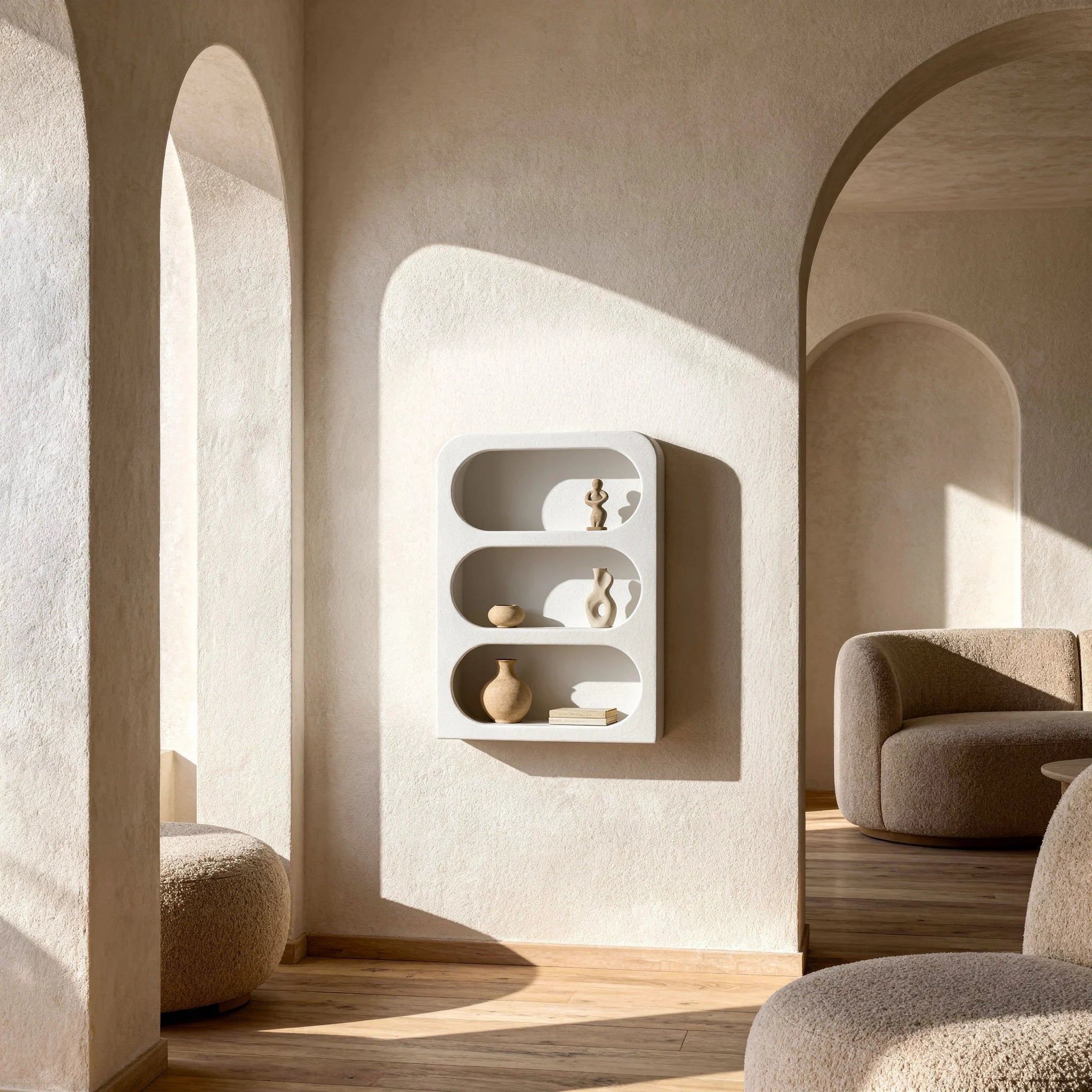 Selene - Mensola da muro colore bianco stile moderno