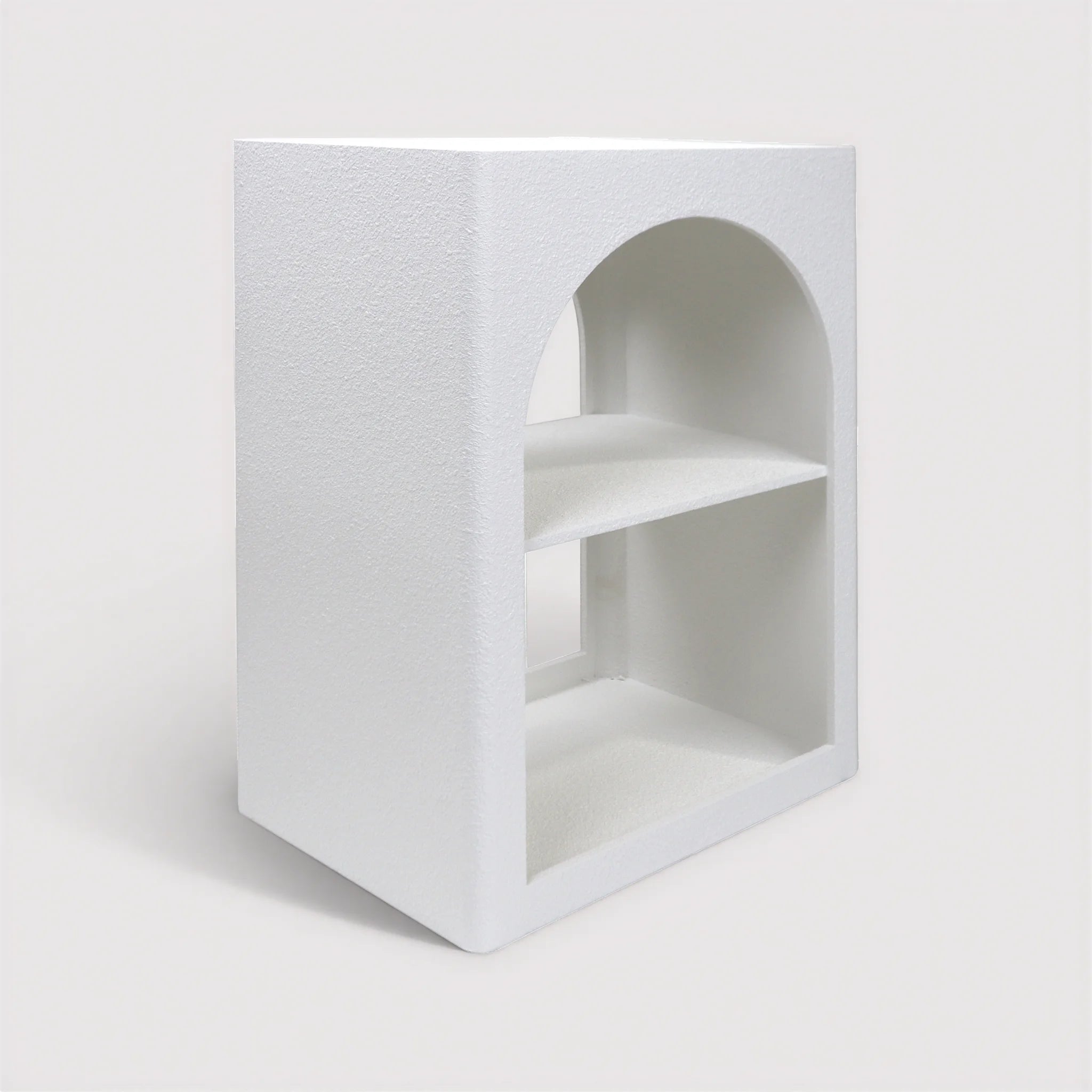 Nerina – Modern White MDF Bedside Table with 1 Open Shelf