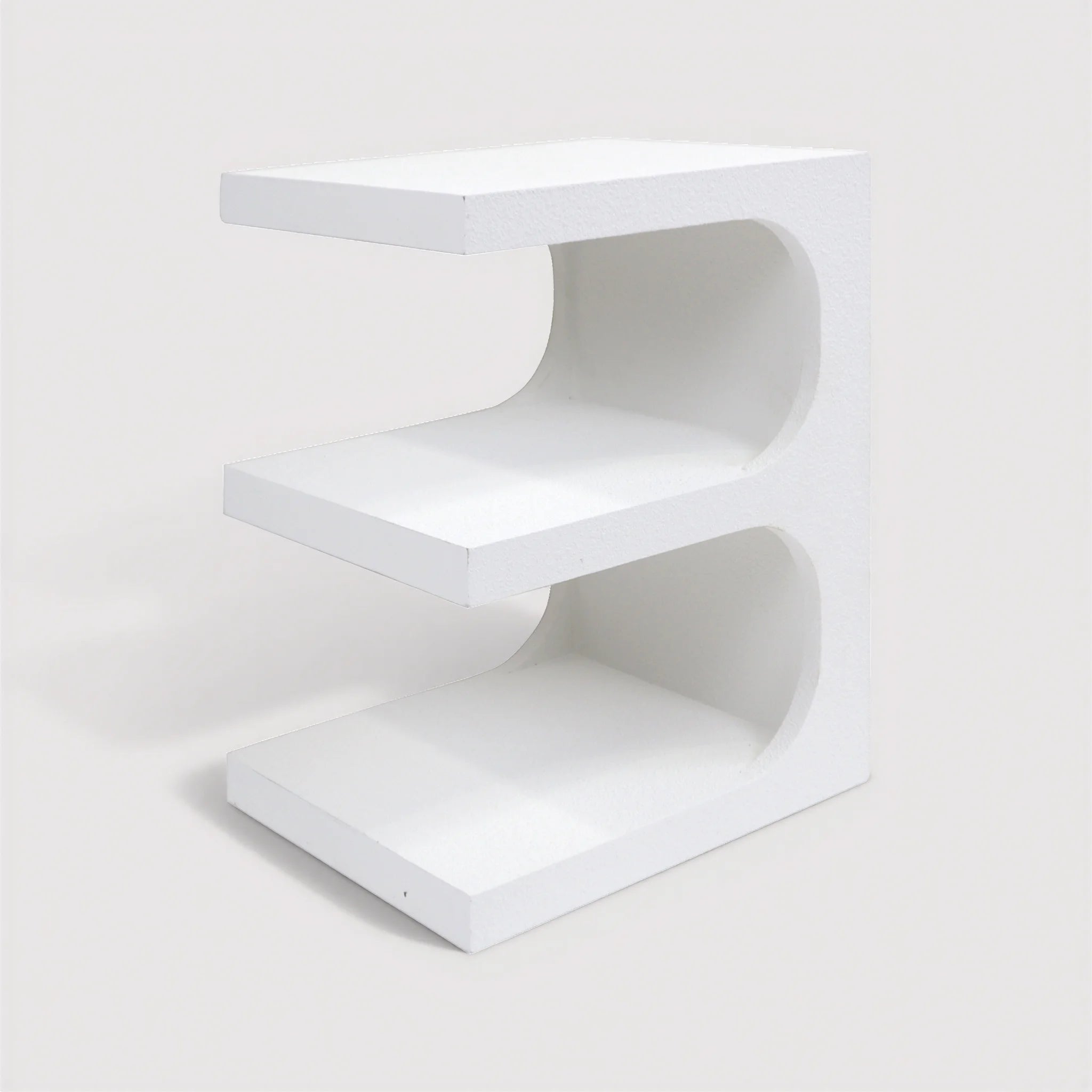 Anemaria – Mesita de Noche Moderna en MDF Blanco con 2 Estantes