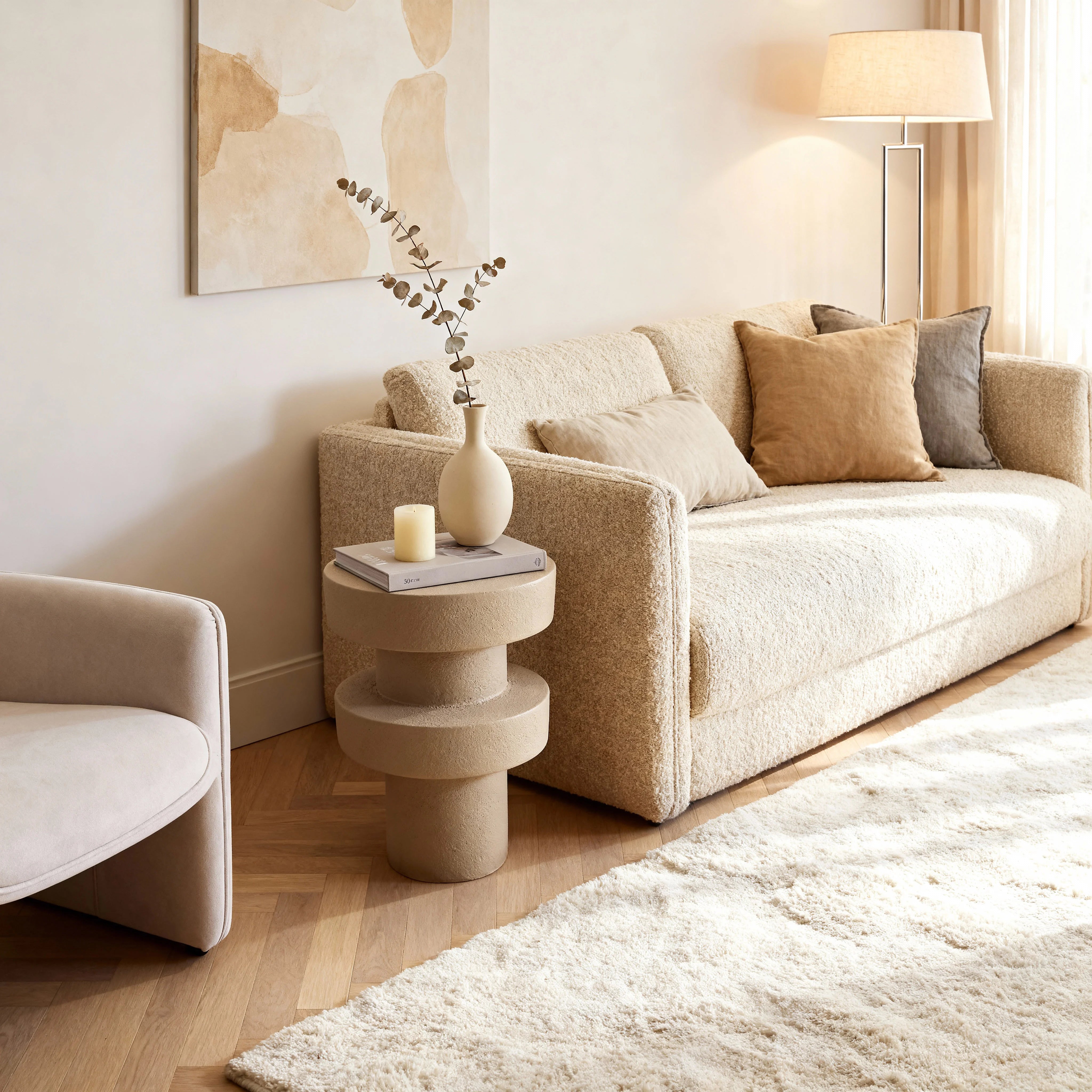 Dolven - Mesa auxiliar de sofá Marrón moka Estilo moderno