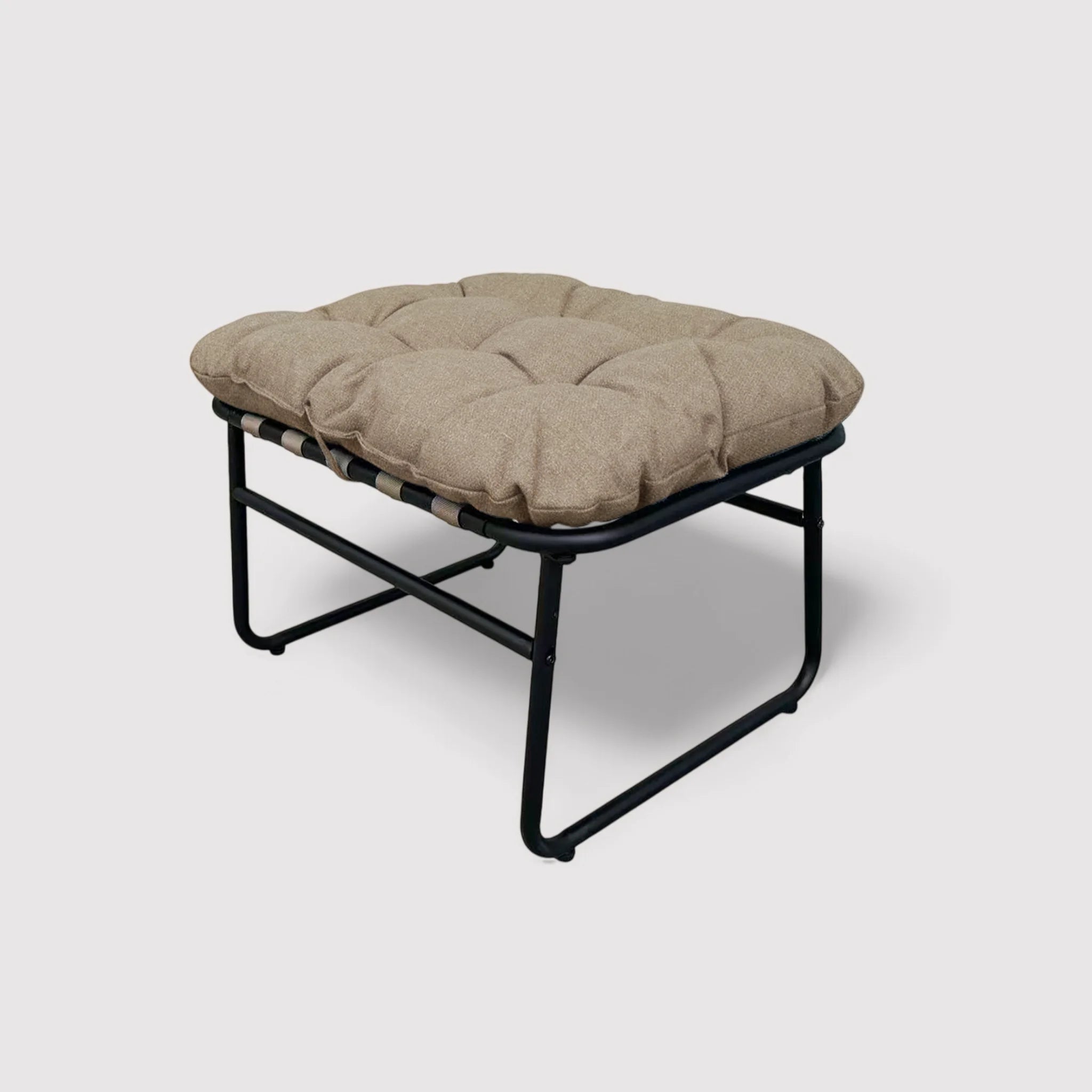 Dune - Gepolsterter Fußhocker Hellbraun Moderner Stil