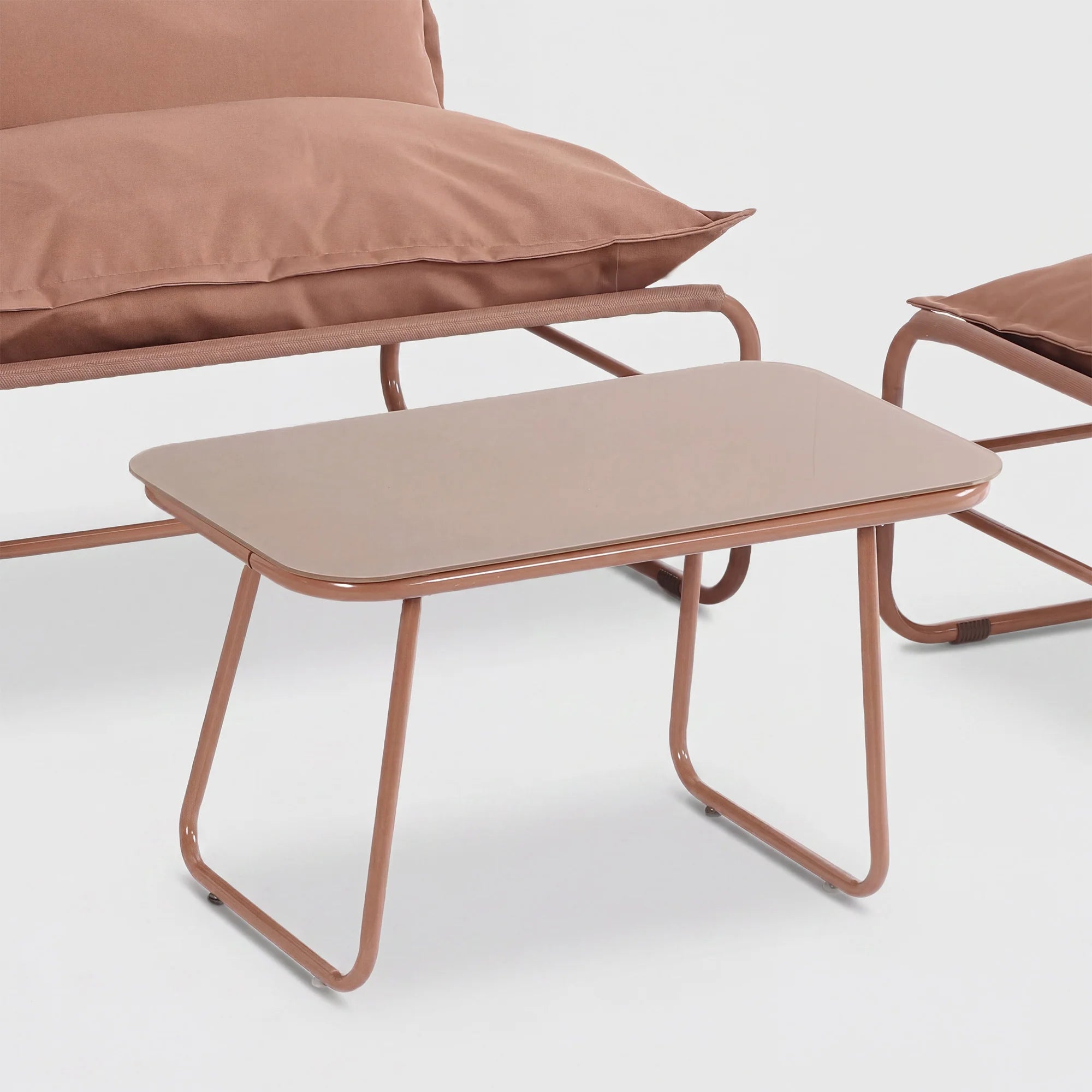 Narev - 4-Sitzer Garten-Lounge-Set mit mocha-braunen Sesseln