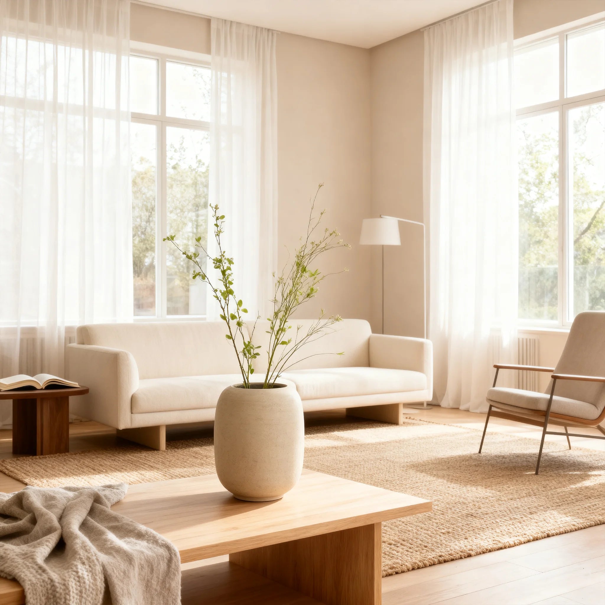 Heliosa - Vase d’Intérieur en MGO Beige Style Moderne