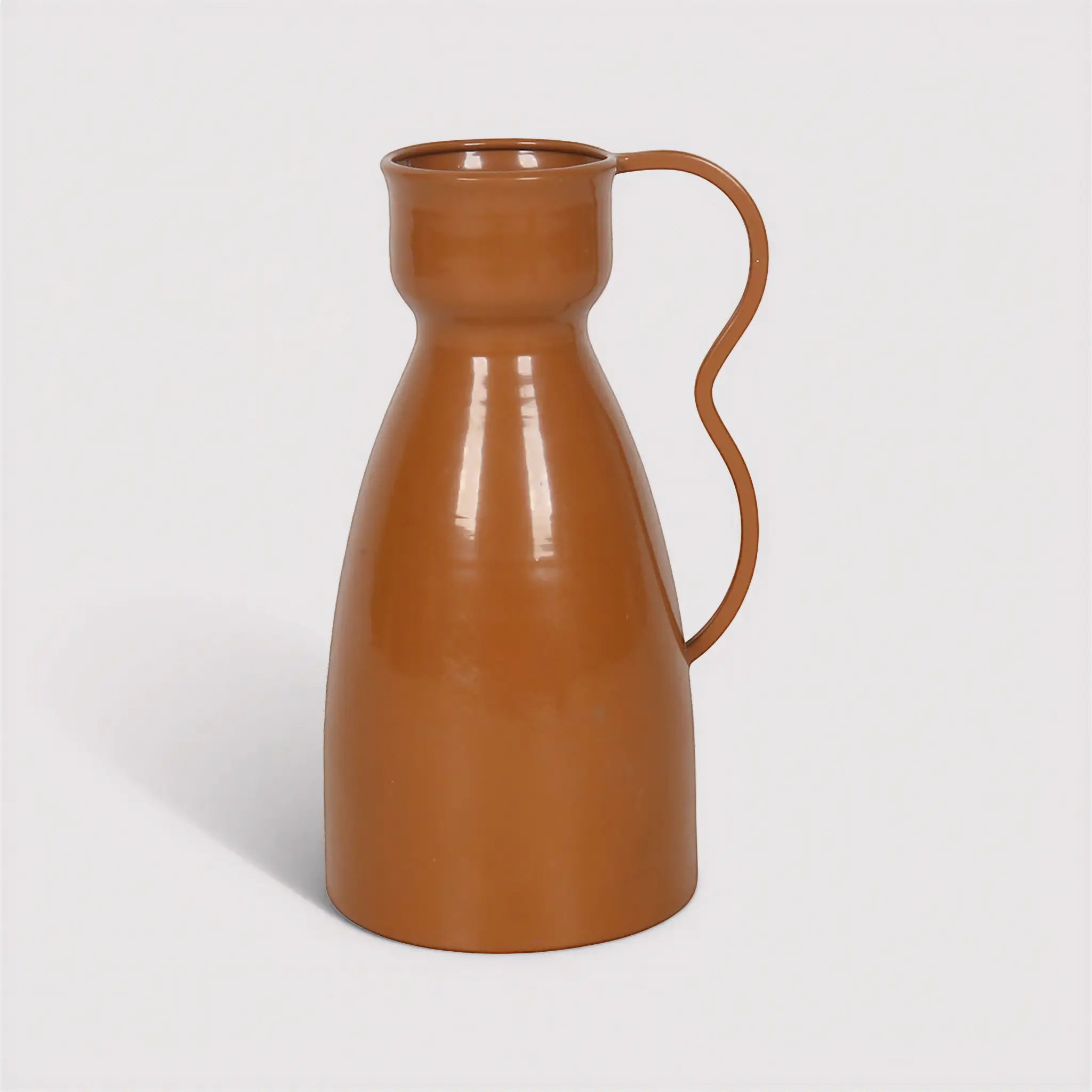 Virella - Vase à Fleurs Décoratif en Métal Orange Style Moderne