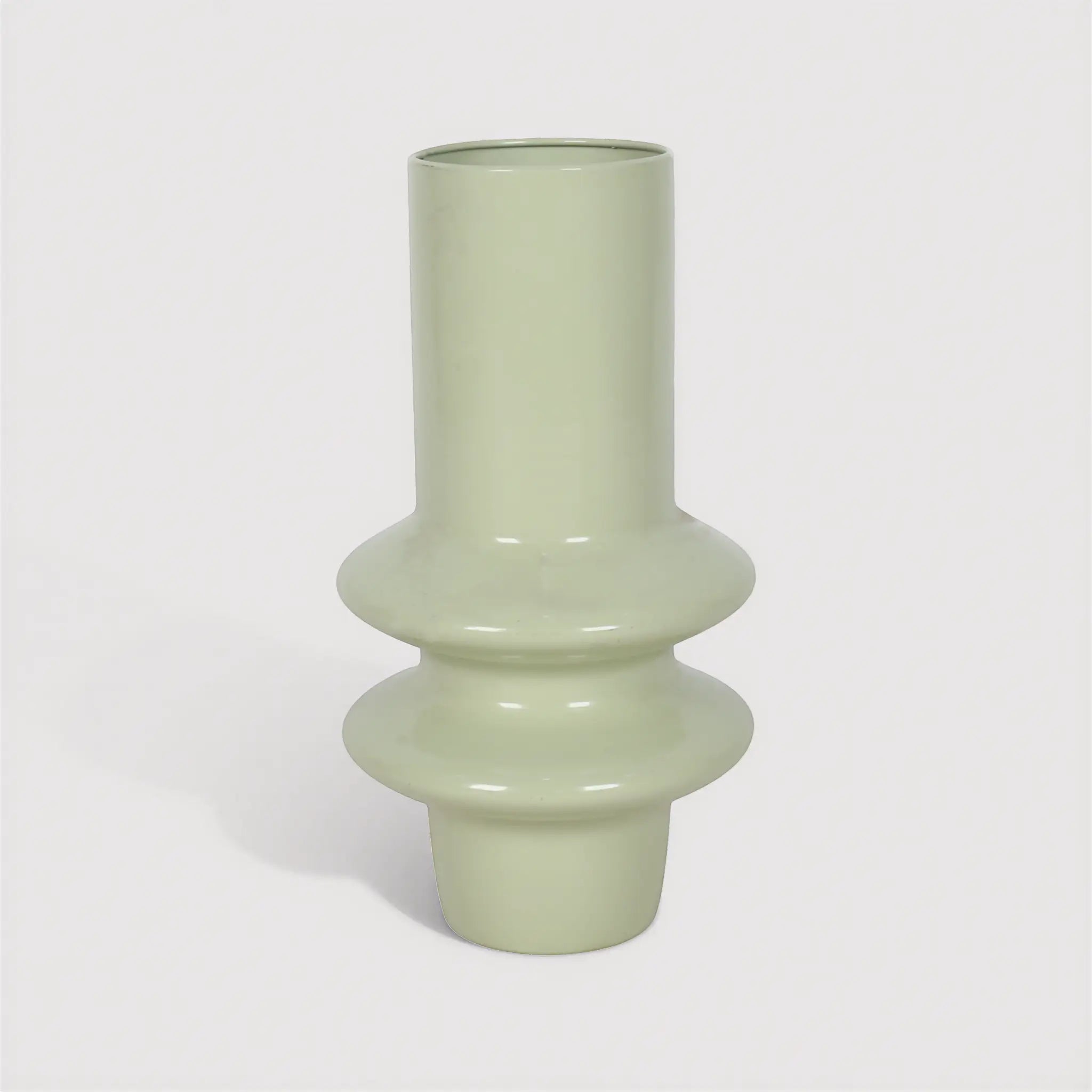 Lunara - Vase à Fleurs d’Intérieur en Métal Vert Style Moderne