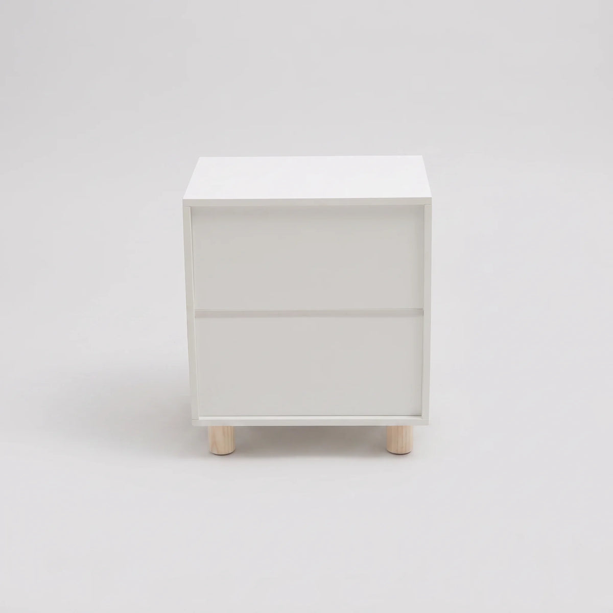 Eiden - 2-Drawer Bedside Table, White and Brown, Modern Style
