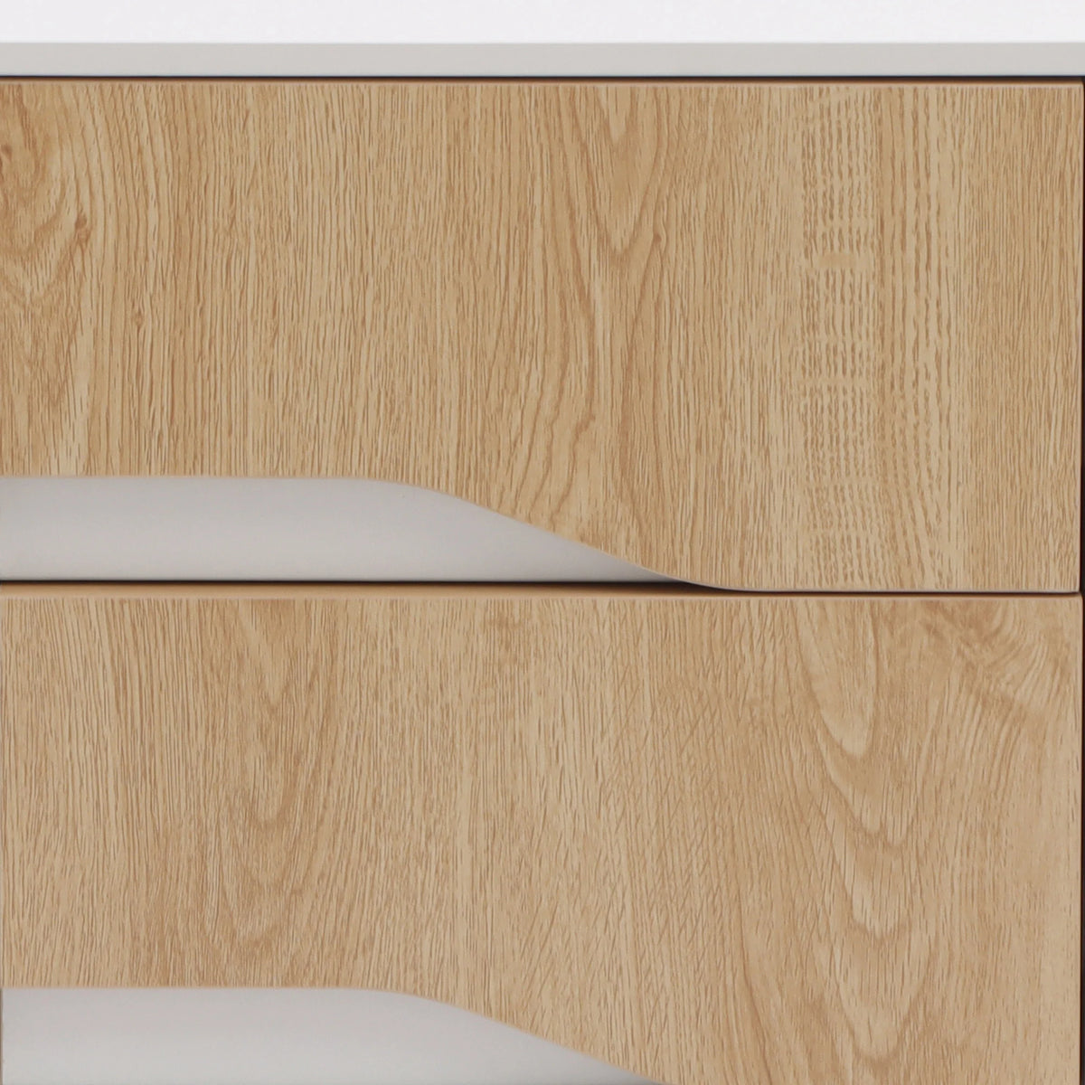 Eiden - 2-Drawer Bedside Table, White and Brown, Modern Style
