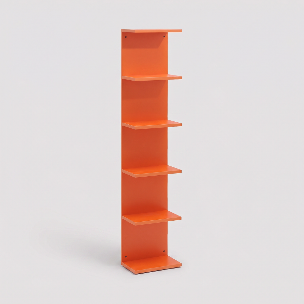 Ziven - Bookcase with 6 Shelves, Orange MDF