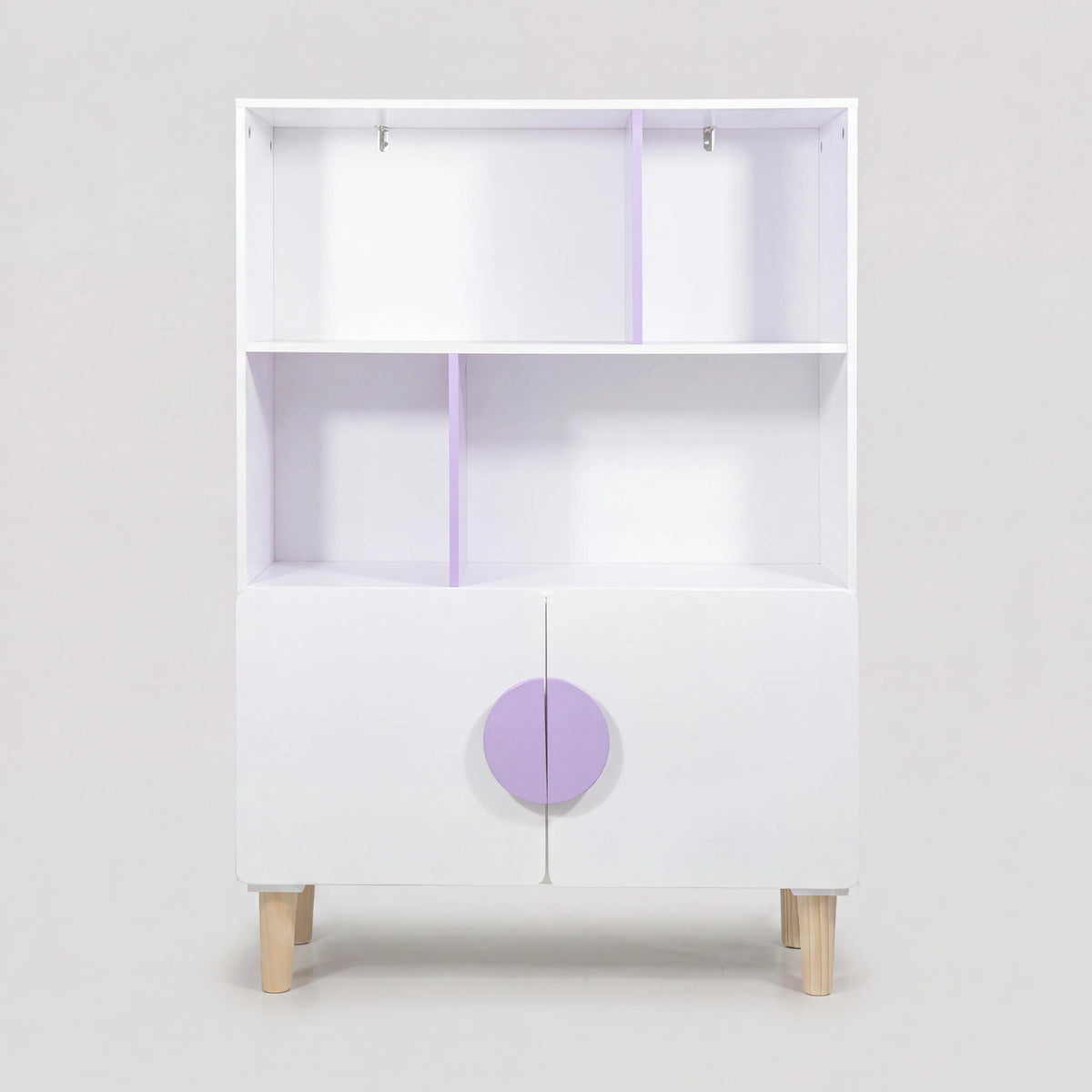 Lylia - Mobiletto per bambini con ripiani bianco e viola