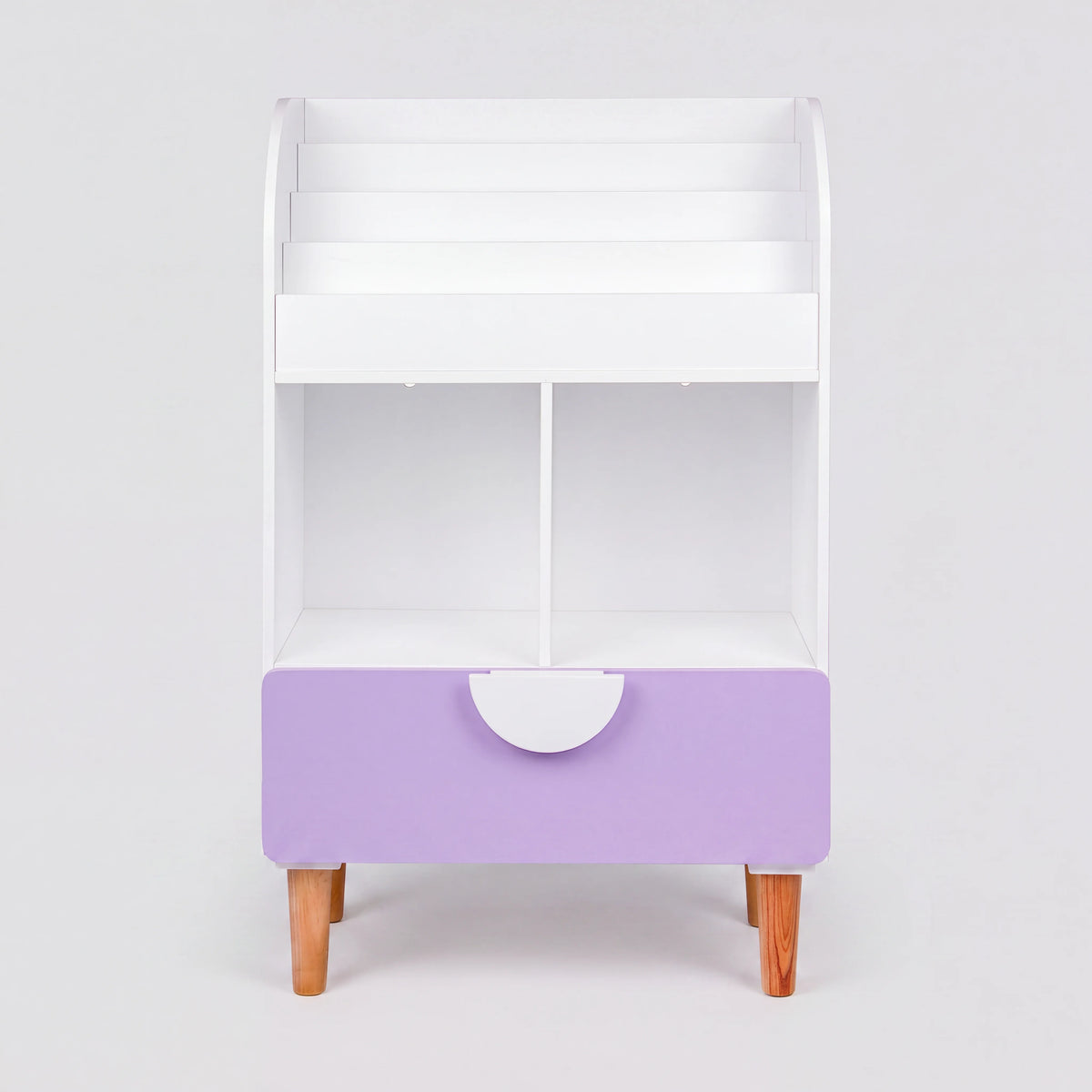Mirea -Libreria per bambini in MDF bianco e viola
