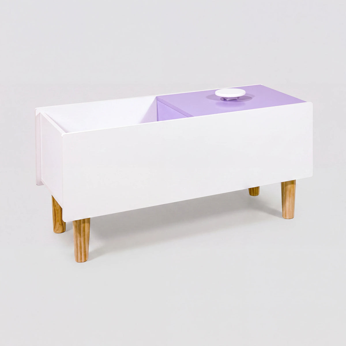 Aluna - Baule contenitore per bambini bianco e viola