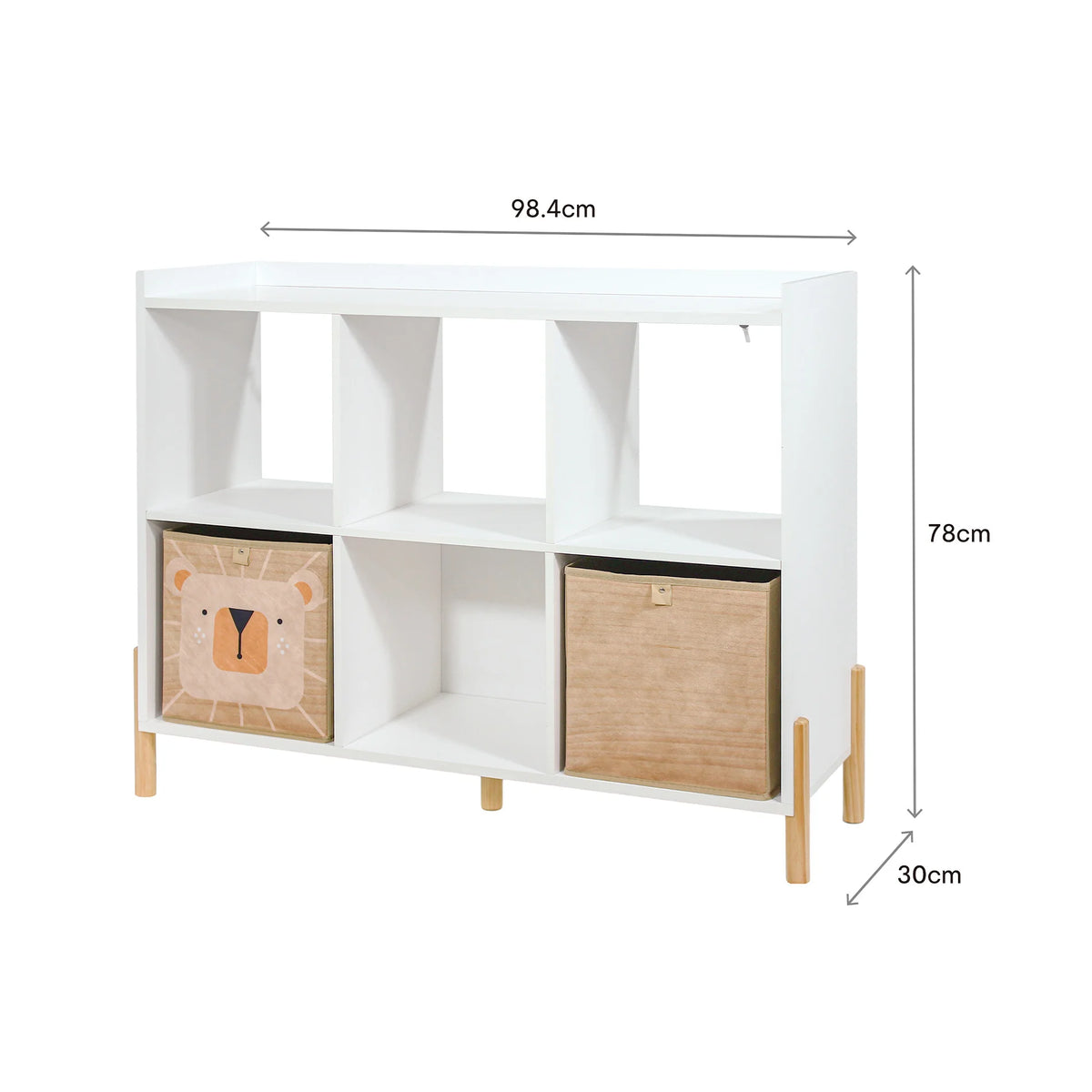 Timo - Kinderschrank mit Ablagen und Körben, Weiß