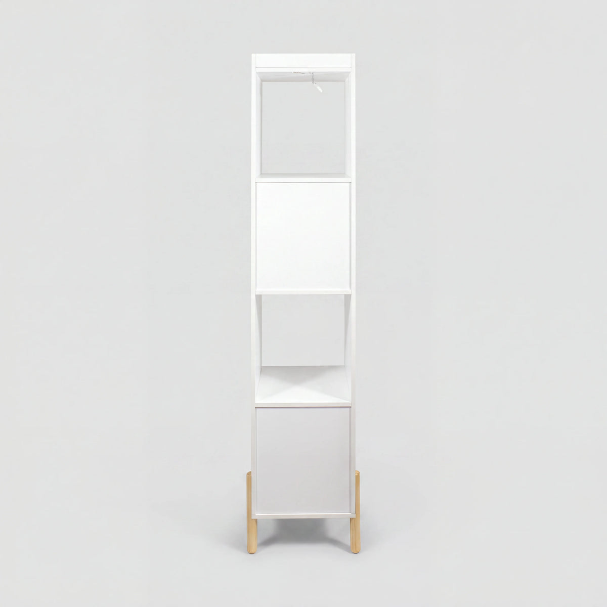 Nilo - Tall Kids' Storage Cabinet with Basket, White