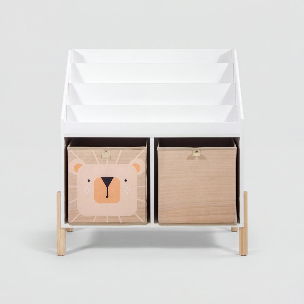 Milo - Mueble librería infantil con 2 cestas, blanco