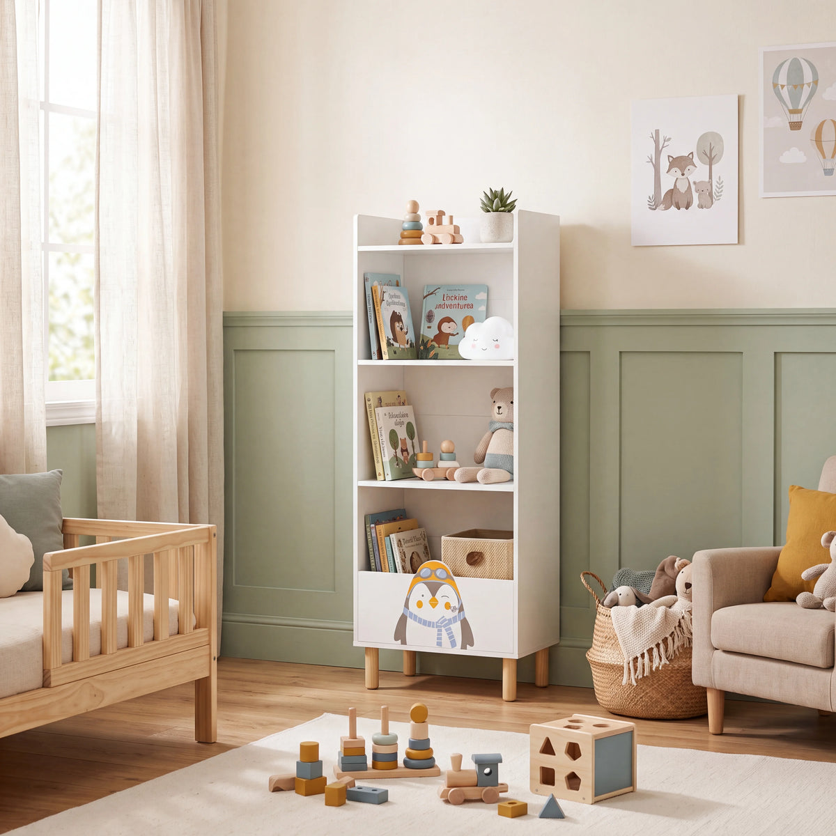 Nanu - Libreria per bambini 4 ripiani colore bianco