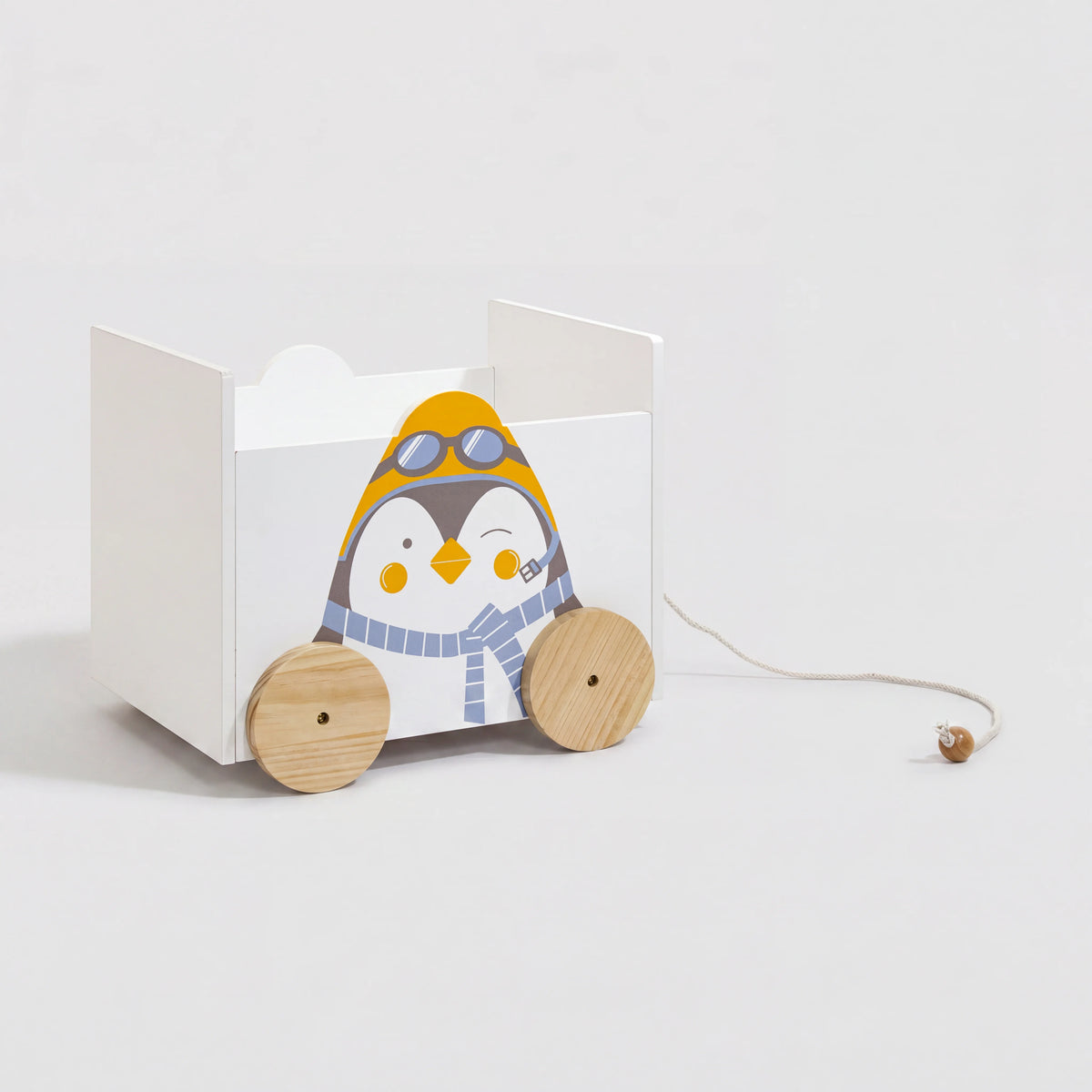 Kipi - Baule contenitore per bambini con ruote colore bianco
