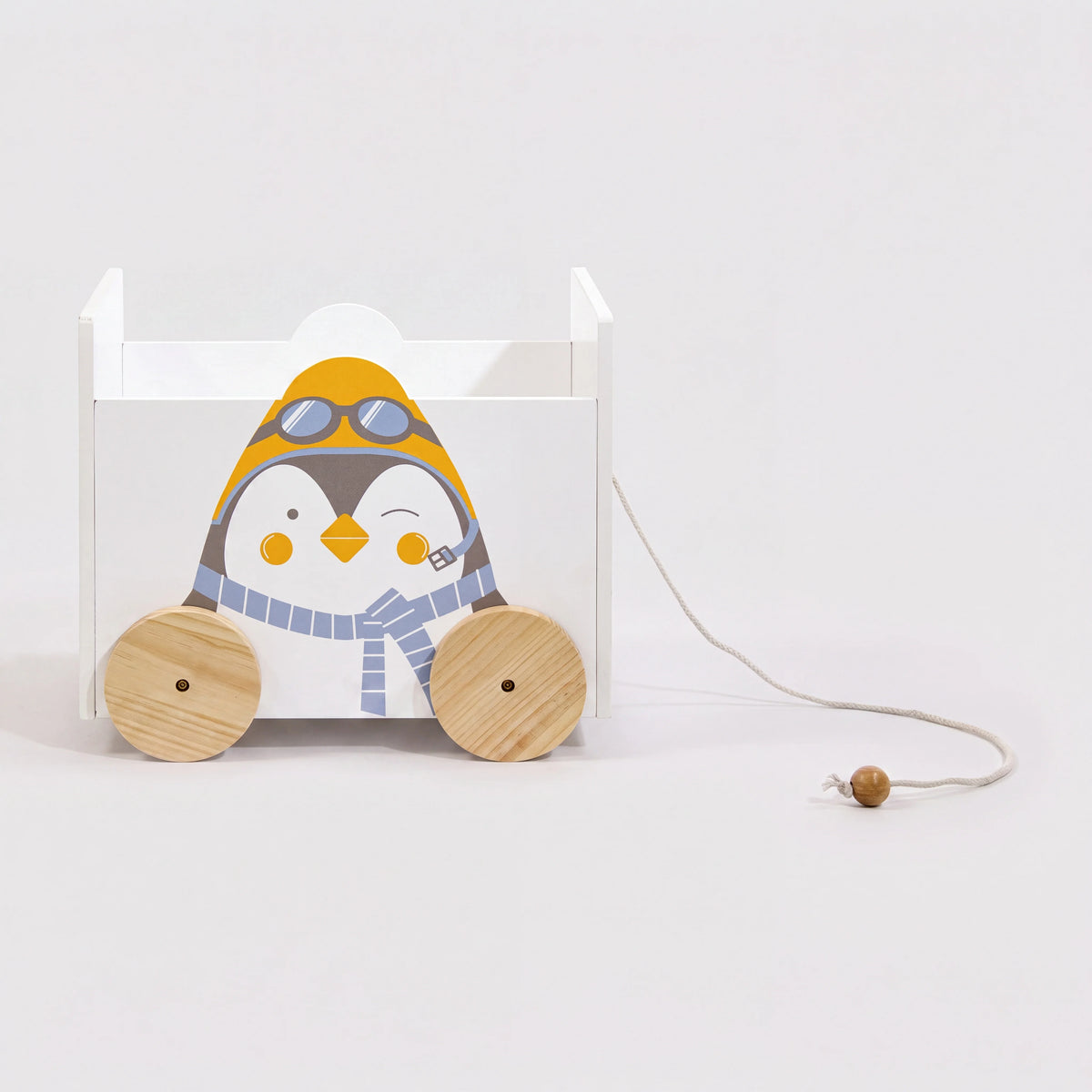 Kipi - Baule contenitore per bambini con ruote colore bianco