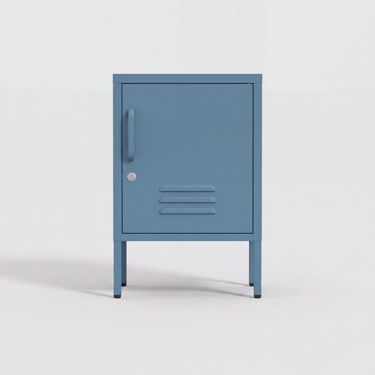 Aksel - Nachttischschrank mit 2 Ablagen, blauer Stahl