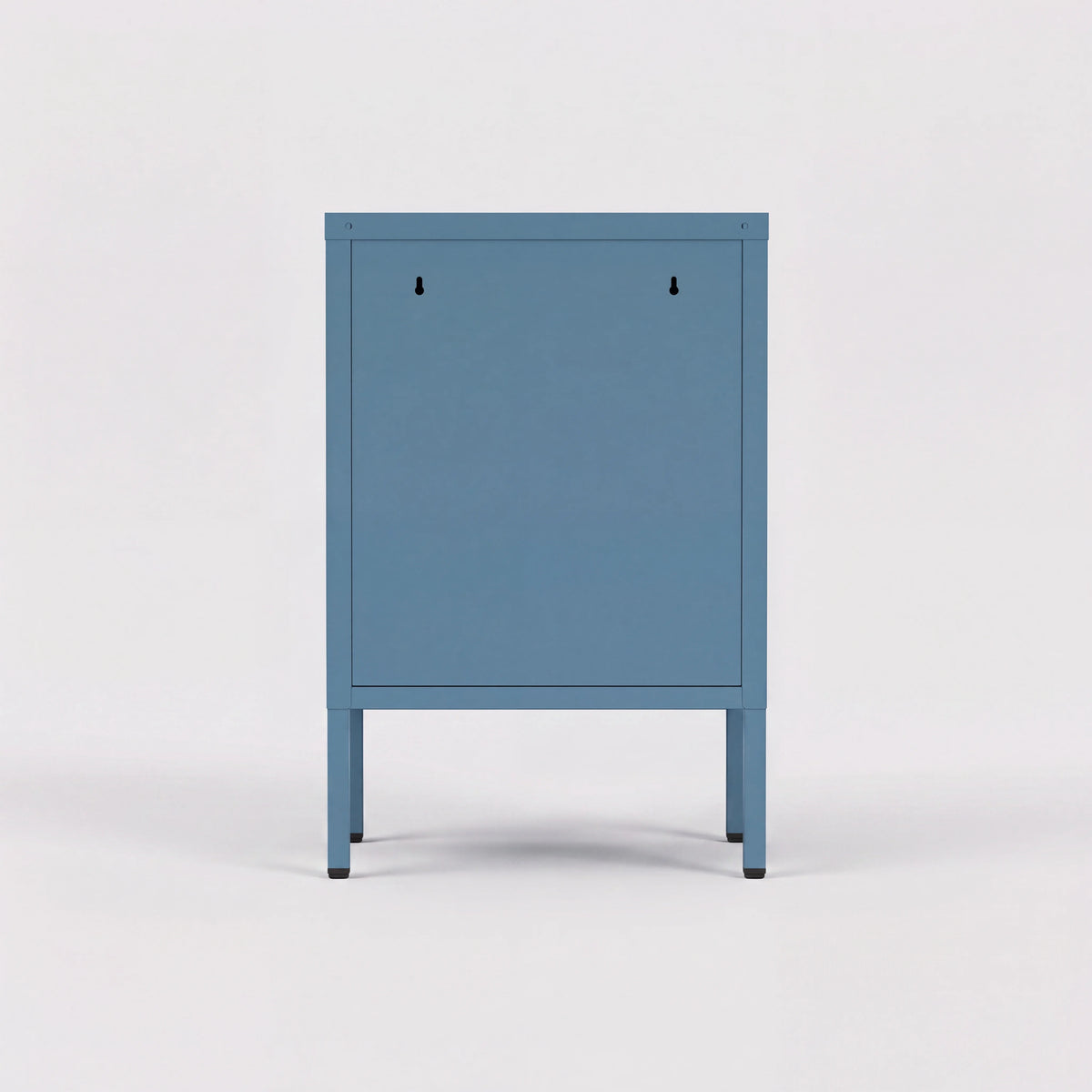Aksel - Nachttischschrank mit 2 Ablagen, blauer Stahl