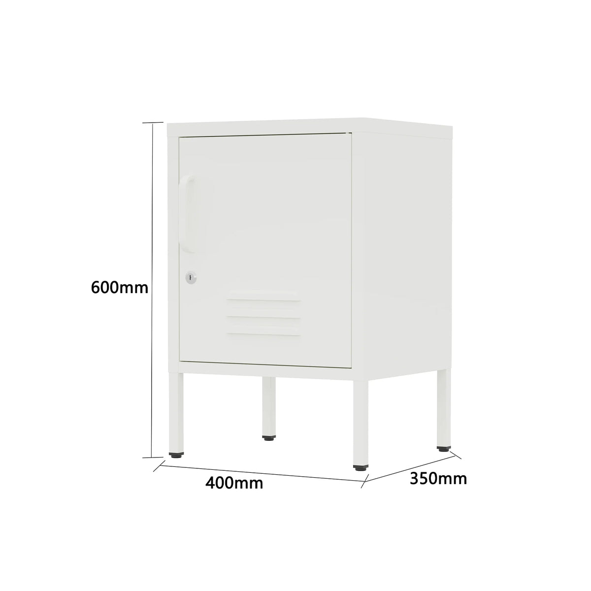 Elvi - Bedside Cabinet with Door, White