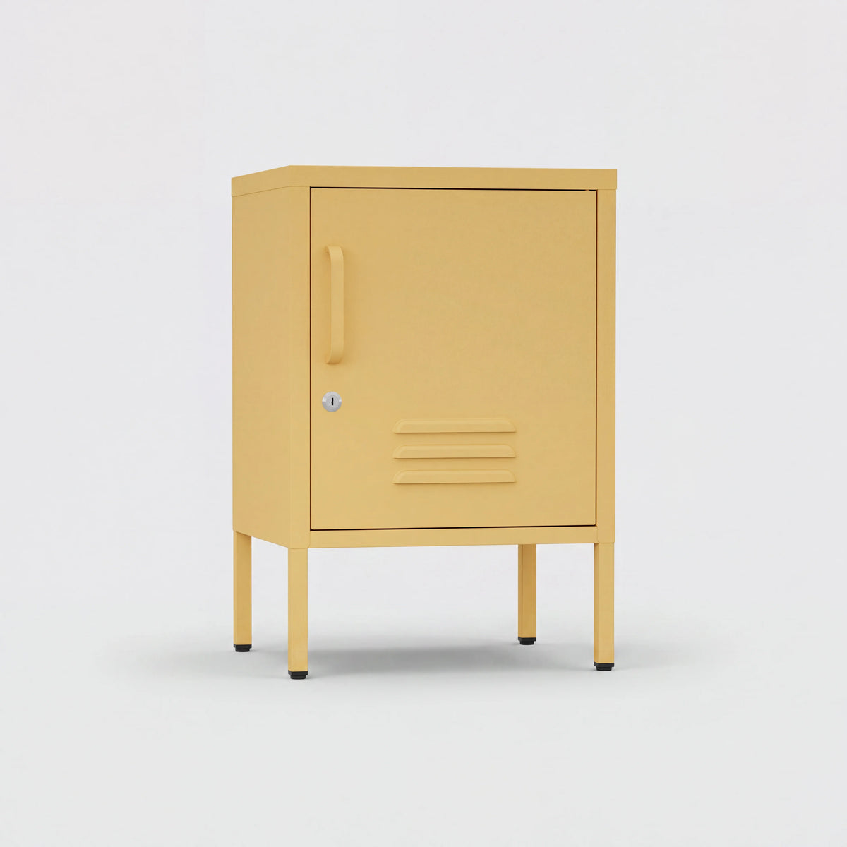 Sanna - Meuble de chevet à 2 étagères, acier jaune