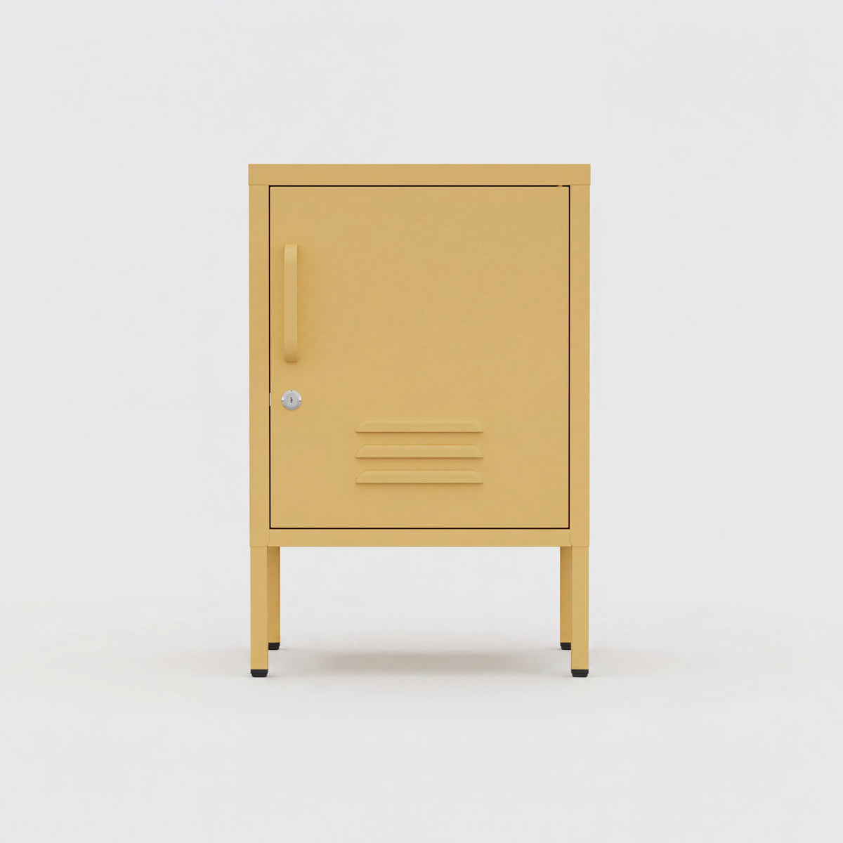 Sanna - Meuble de chevet à 2 étagères, acier jaune