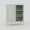Eira - Mobiletto 6 ripiani con anta colore verde