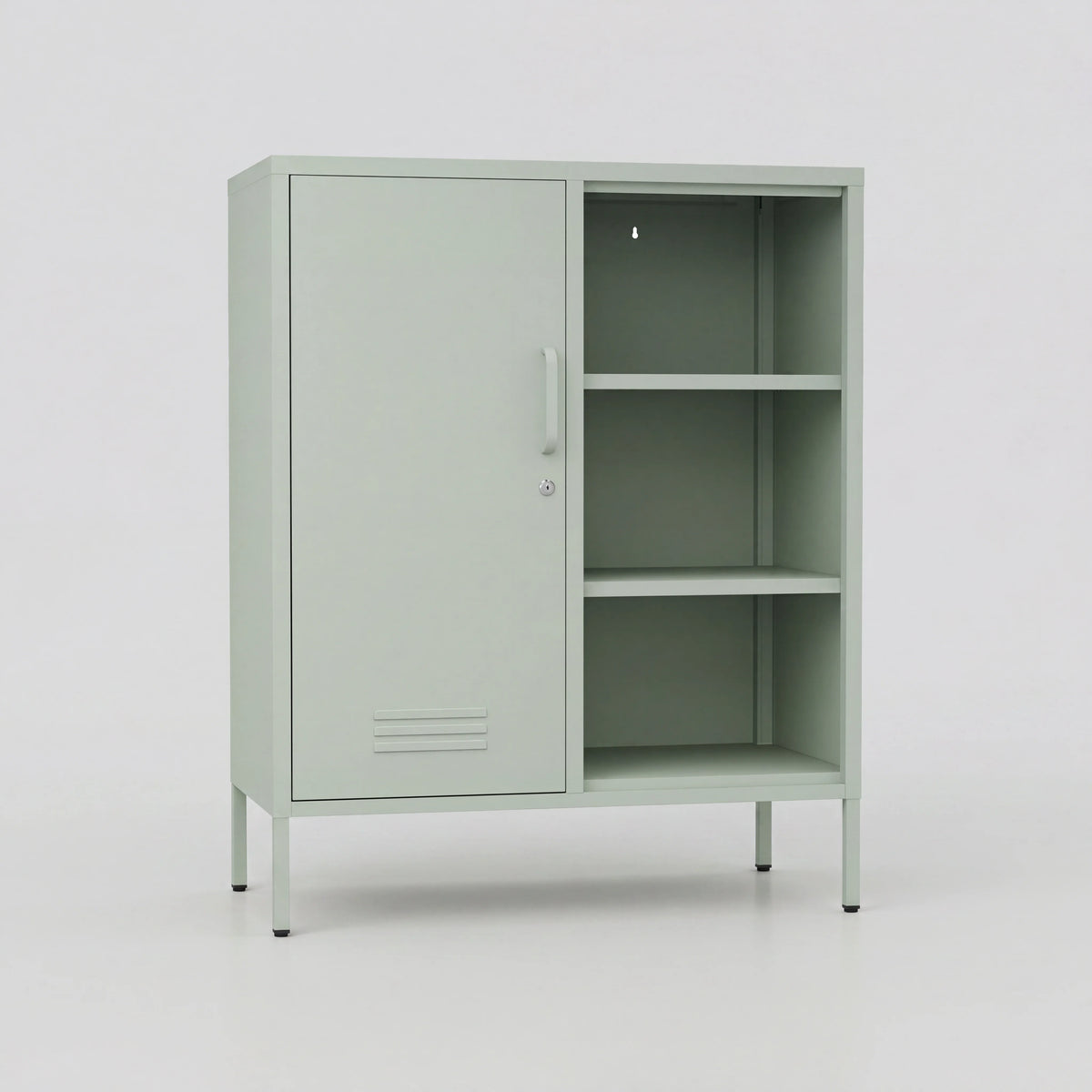 Eira - Meuble à 6 étagères avec porte, vert