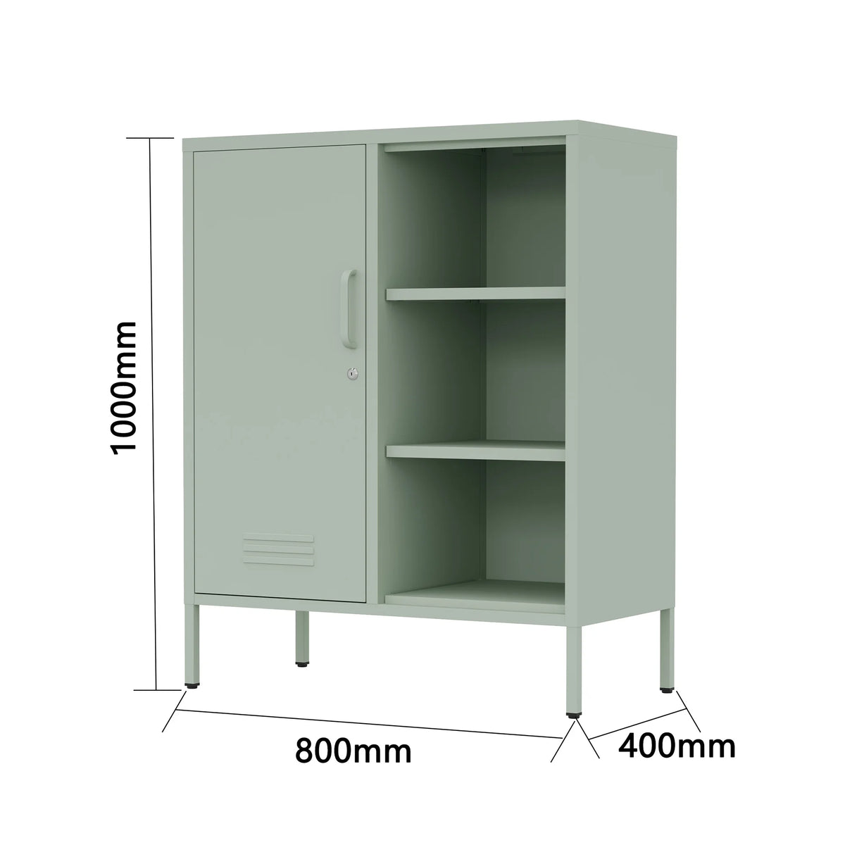 Eira - Meuble à 6 étagères avec porte, vert