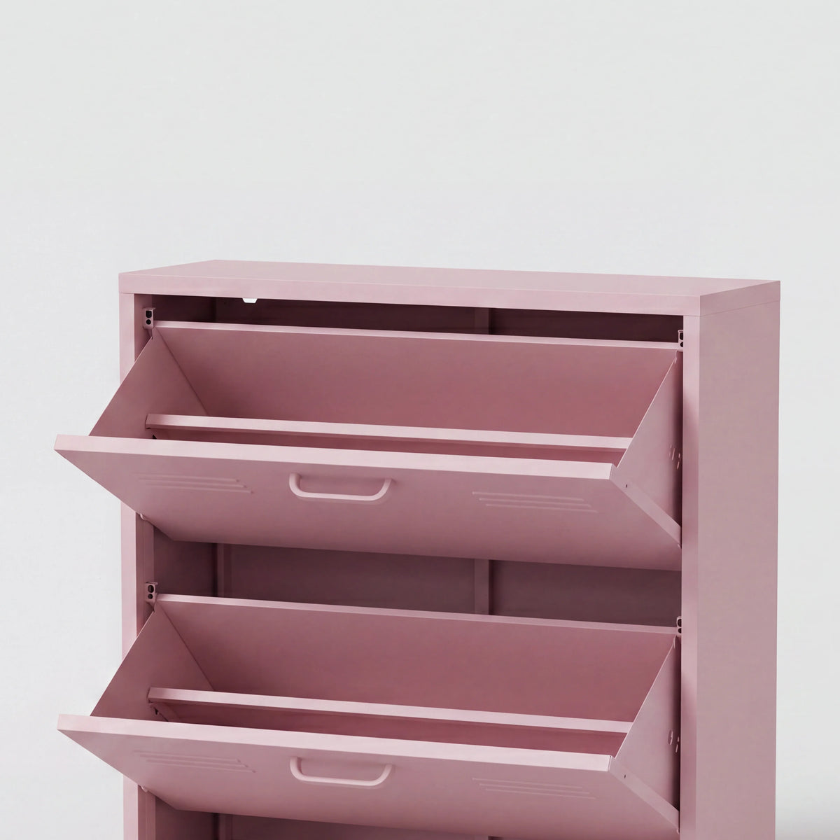 Ronja - Meuble à chaussures à 3 portes, acier rose
