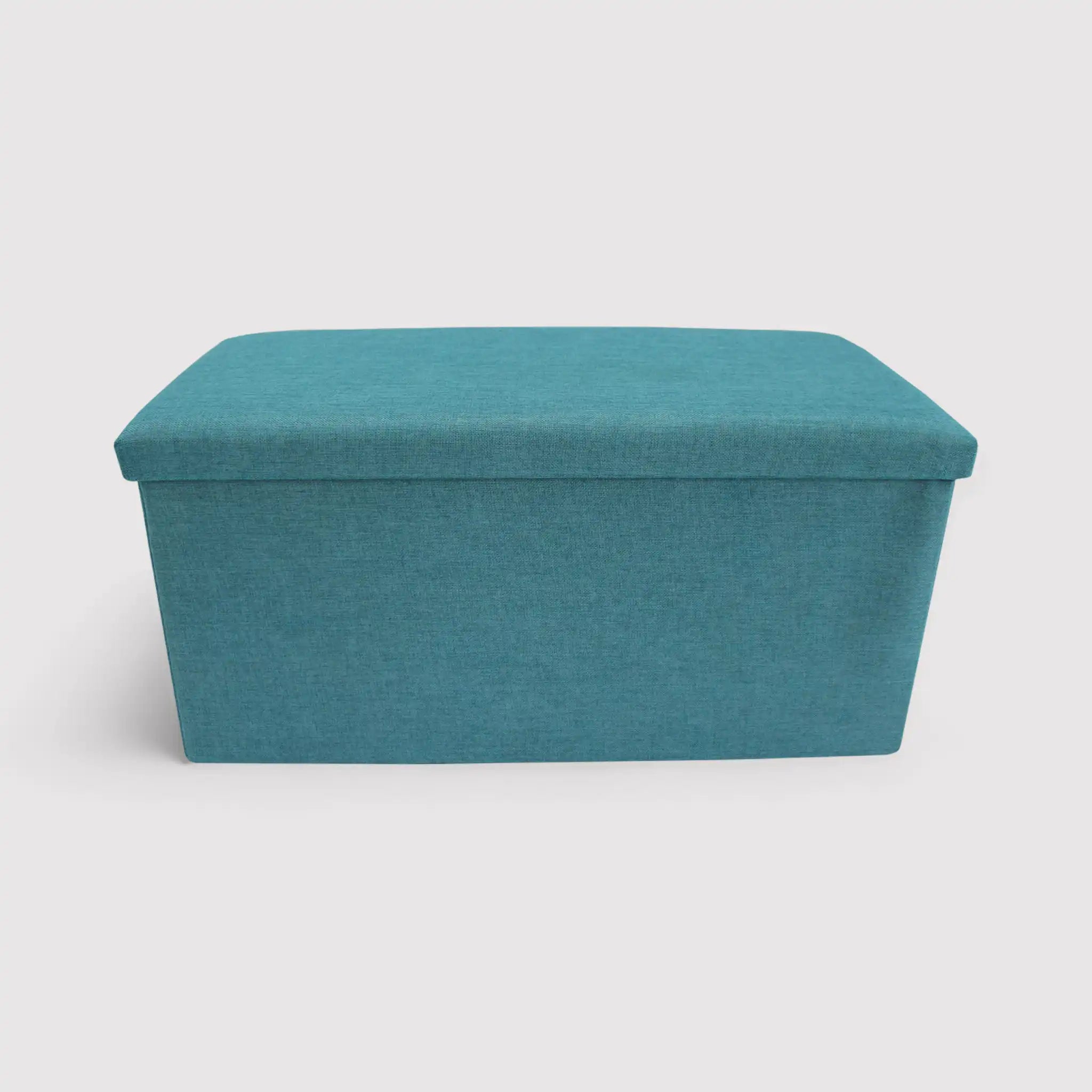 Eringio - Pouf portaoggetti rettangolare azzurro turchese