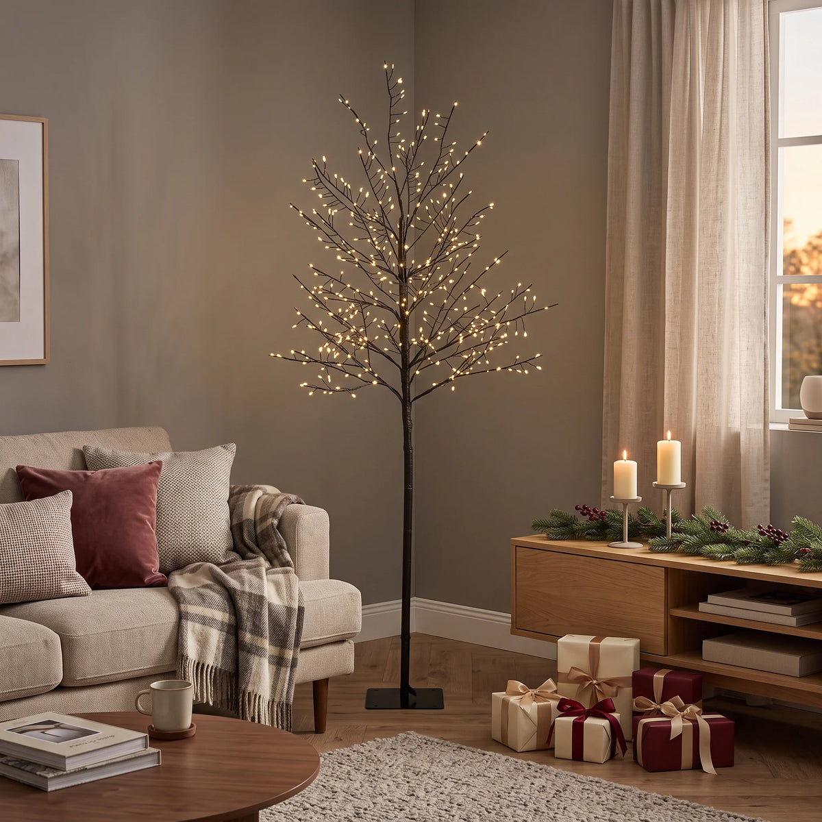 Sayal - Arbre stylisé d'extérieur avec 480 LED blanc chaud