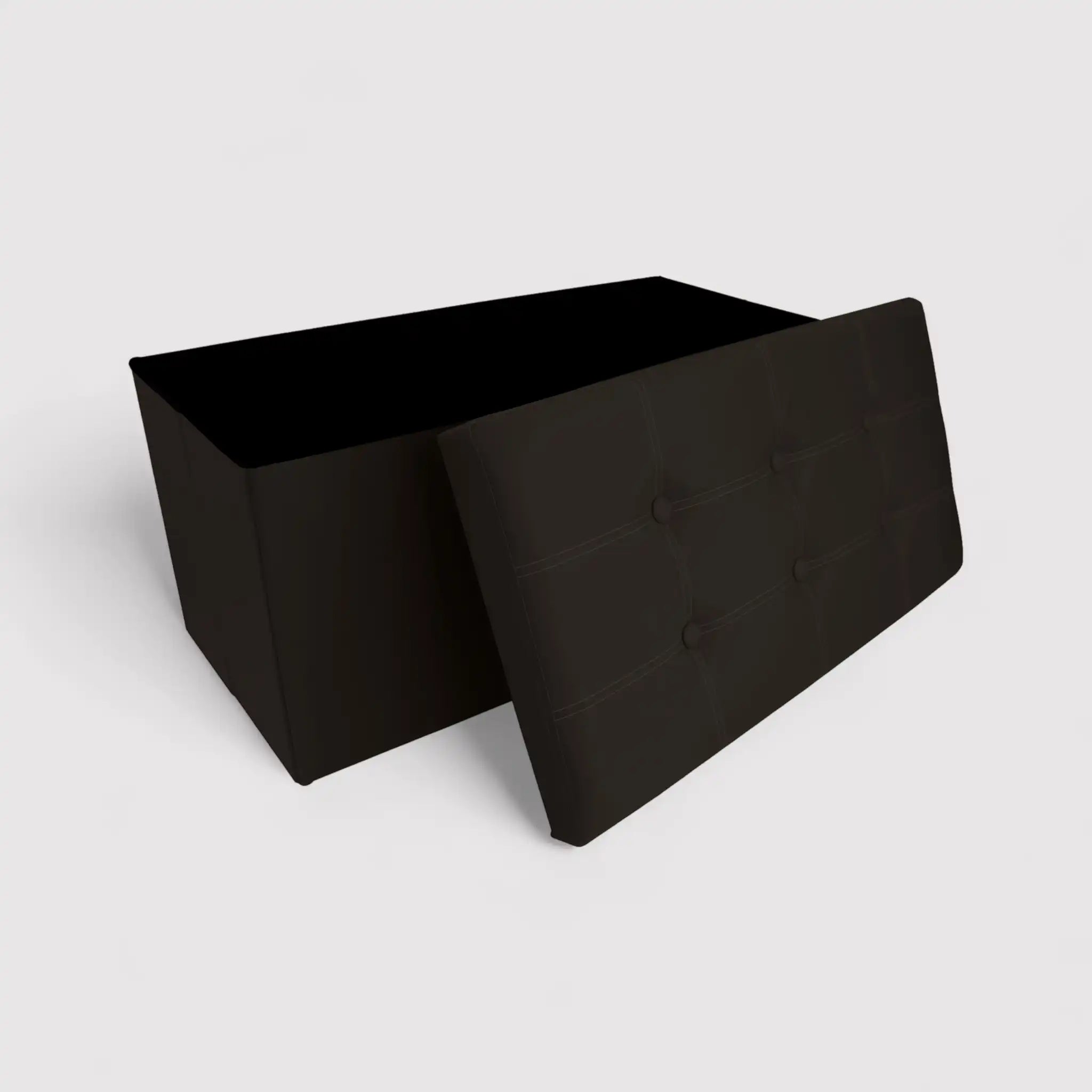 Liatris - Pouf contenitore grande nero e imbottito