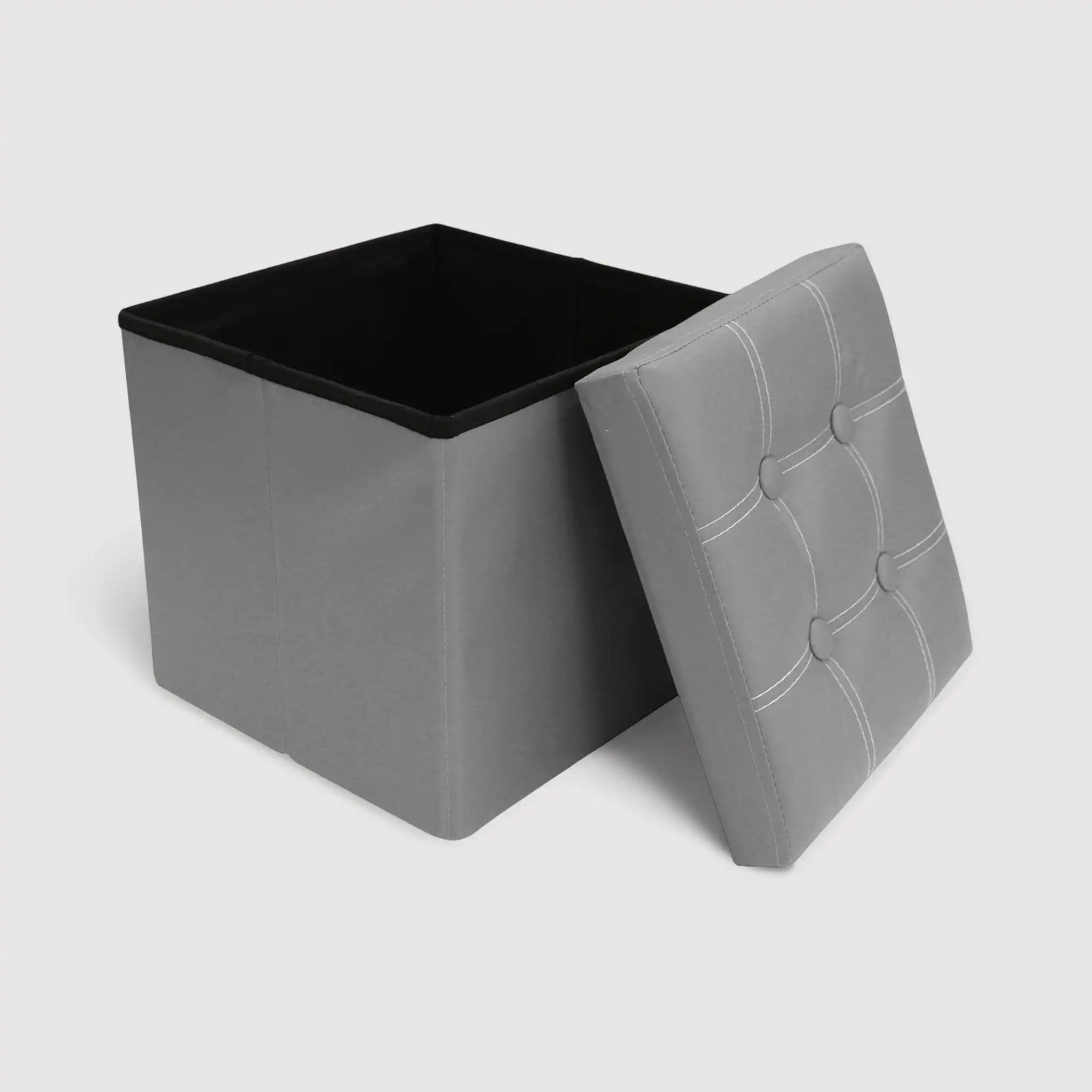 Echeveria - Pouf grigio contenitore grigio moderno a cubo