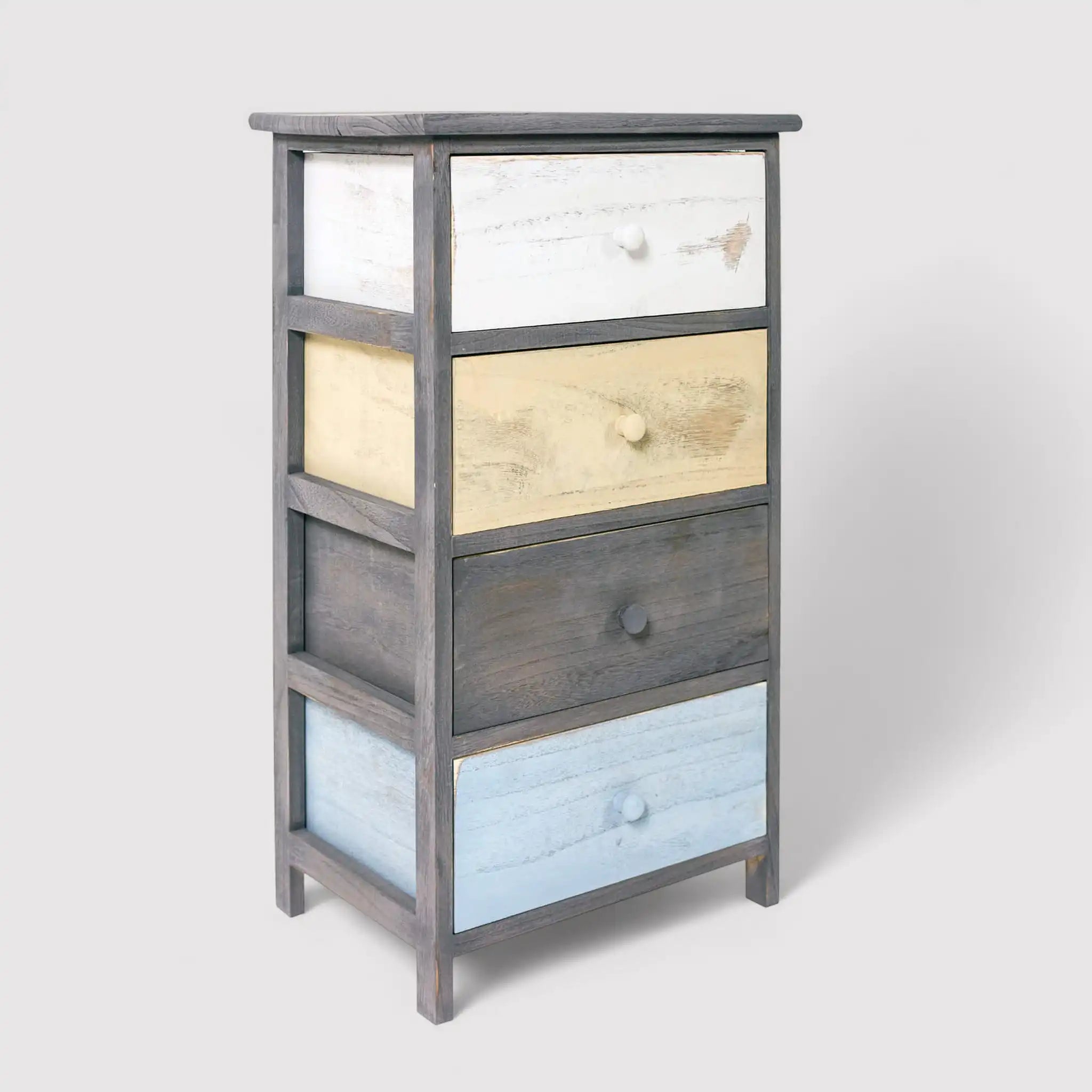 Nemesia - Cassettiera colorata in stile rétro con 4 cassetti