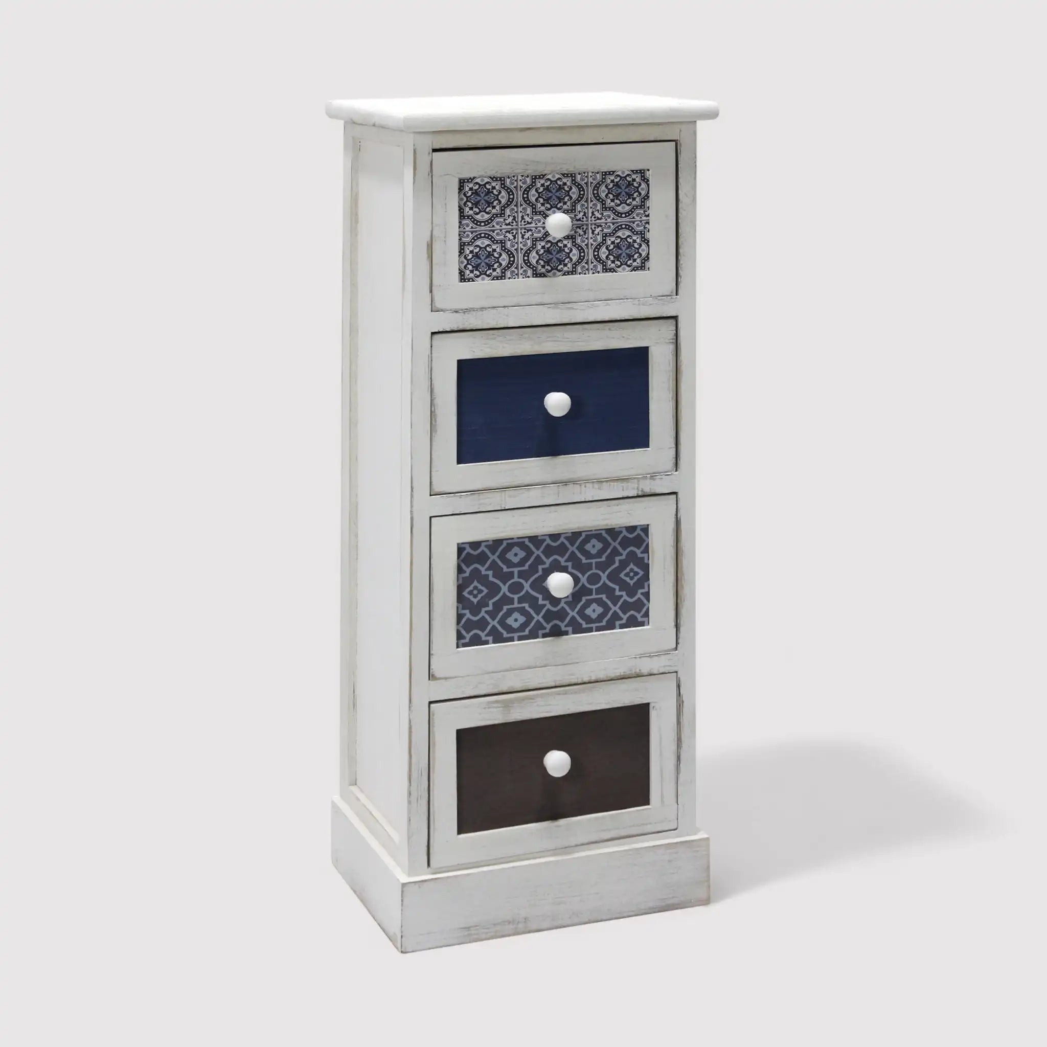 Lantana - Cassettiera decorata con maioliche in stile coastal