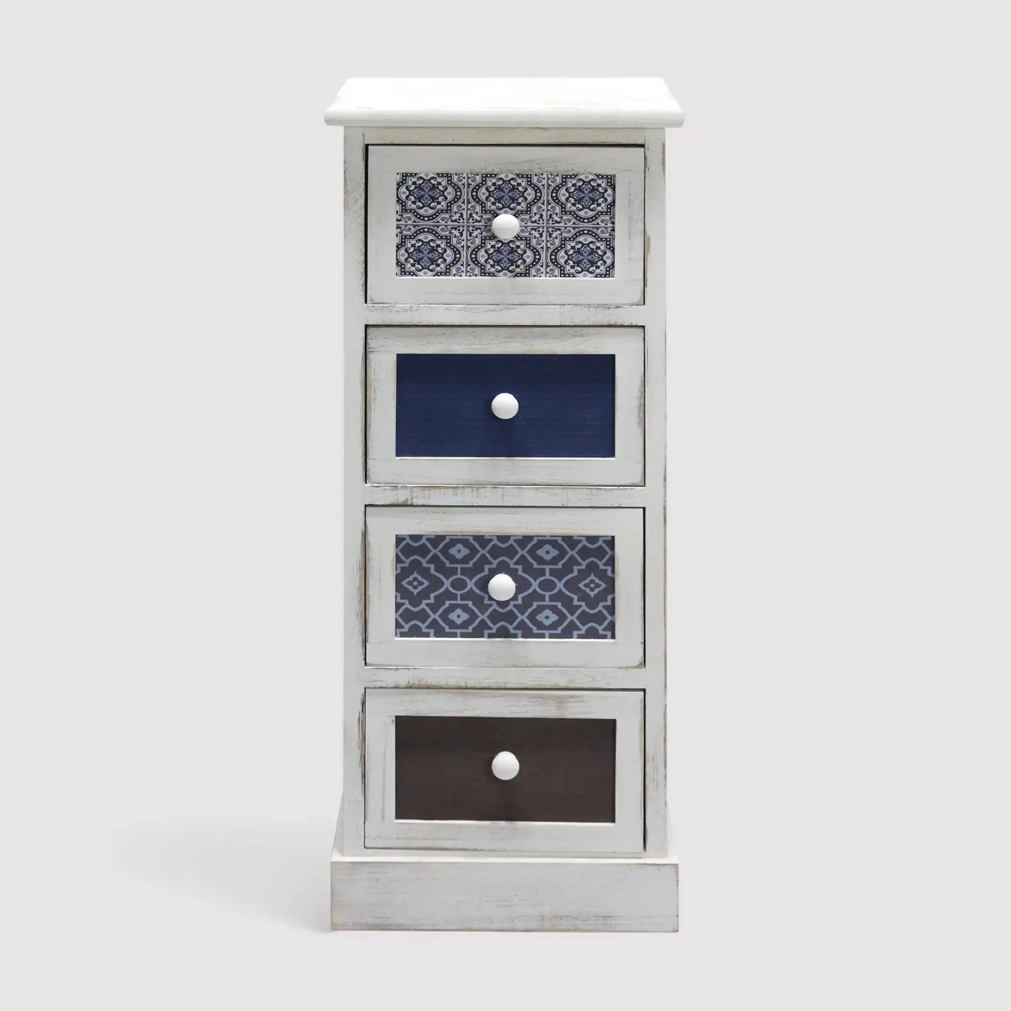 Lantana - Cassettiera decorata con maioliche in stile coastal