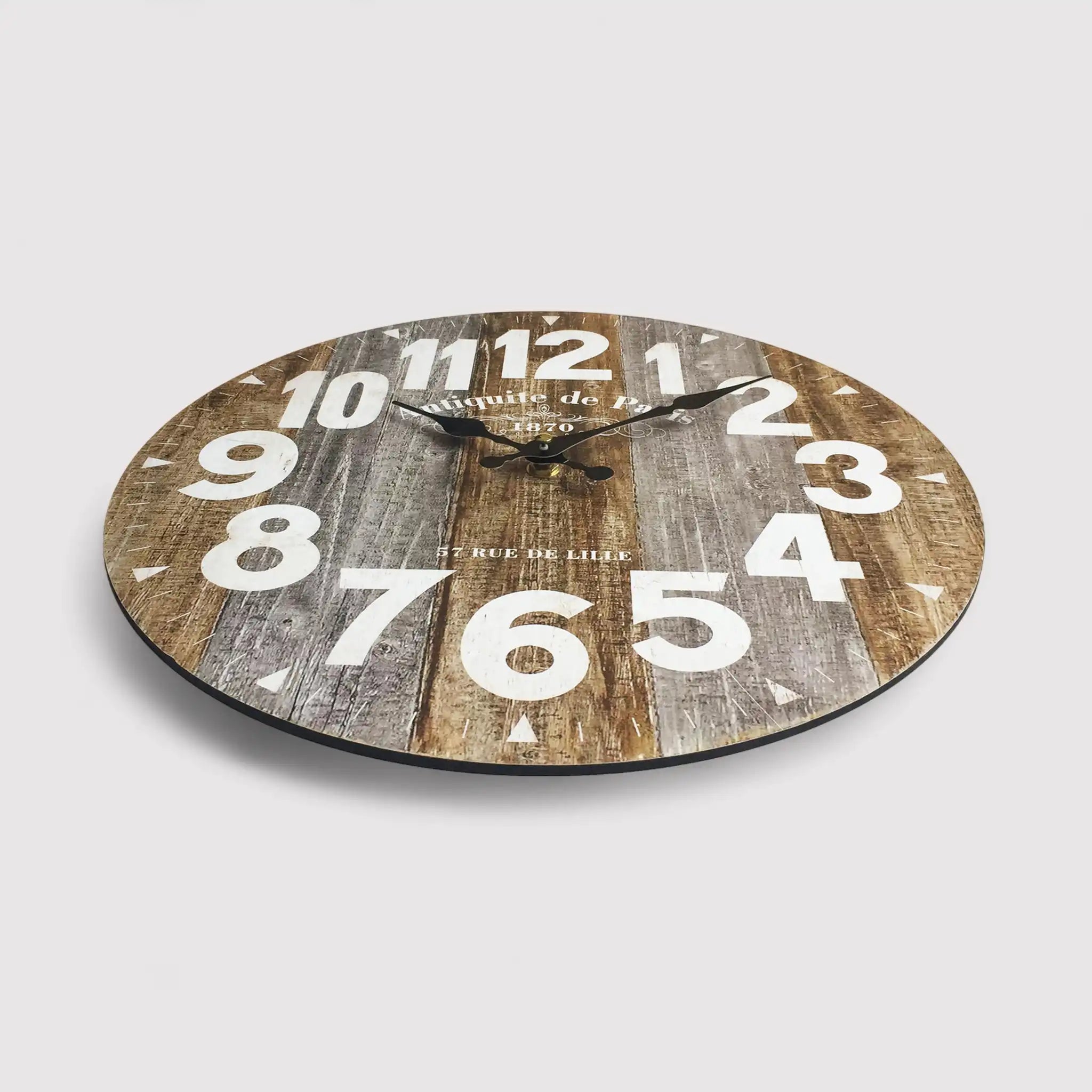 Lophira - Orologio da parete vintage con numeri bianchi