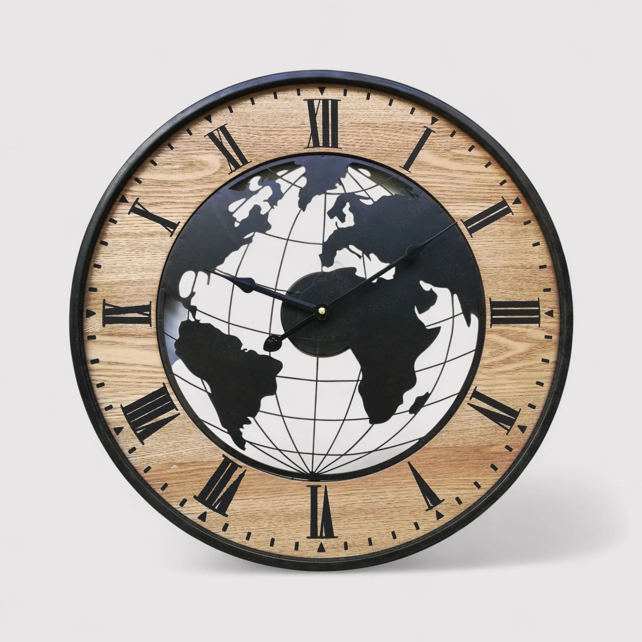 Drosera - Orologio da parete vintage a mappamondo