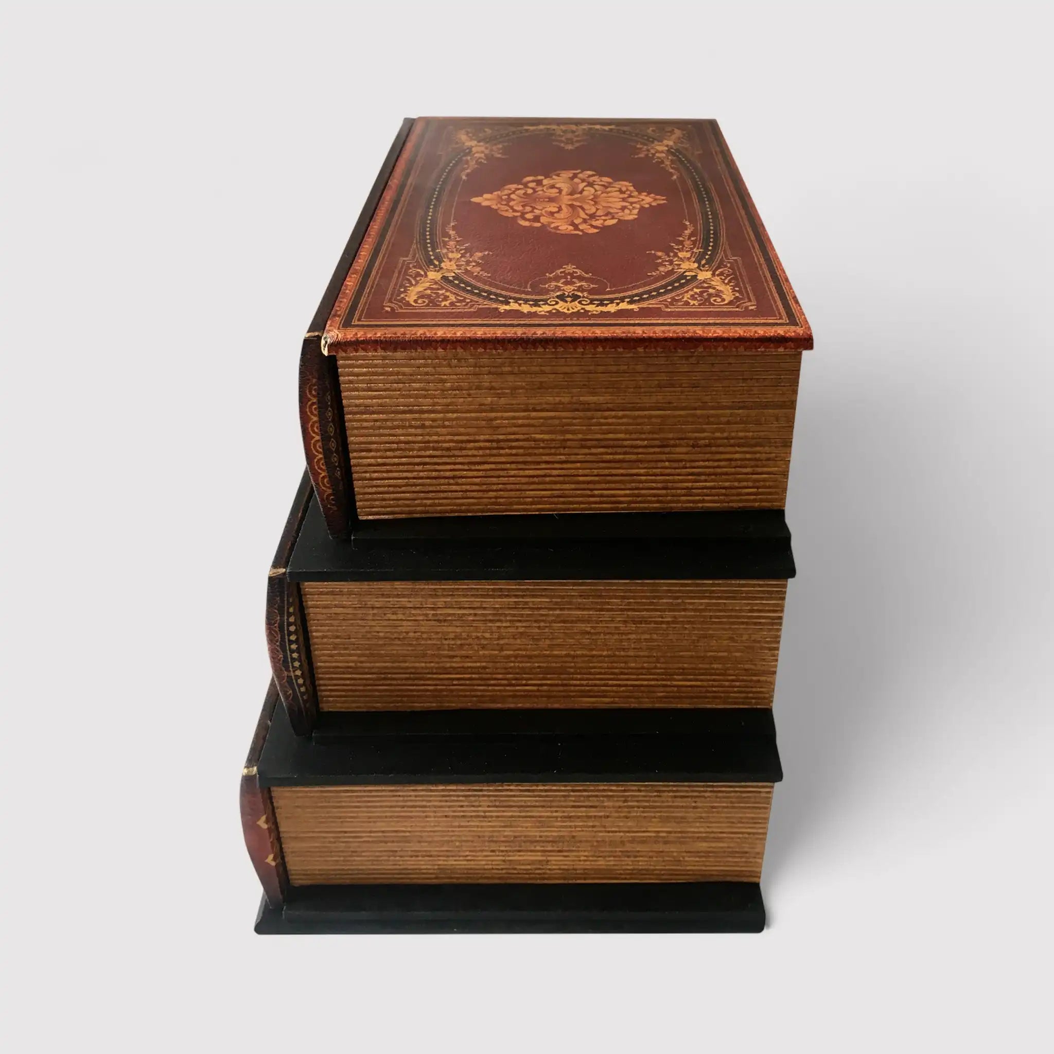 Fucsia - Scatola a forma di libro marrone da tavolo