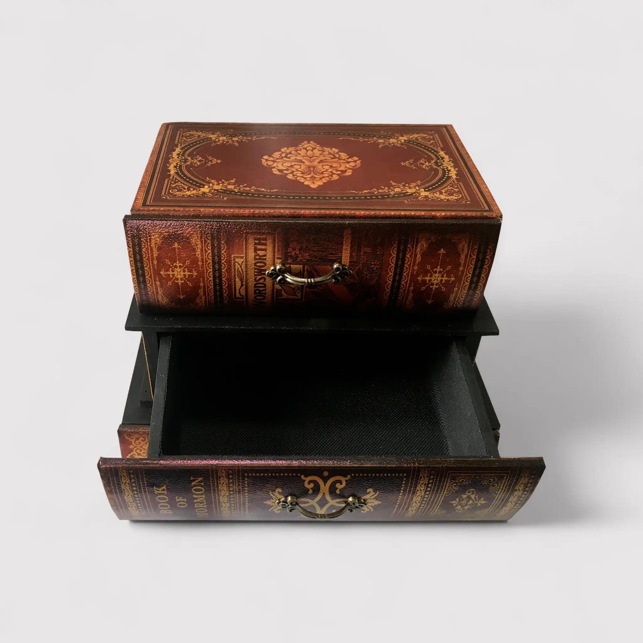 Fucsia - Scatola a forma di libro marrone da tavolo