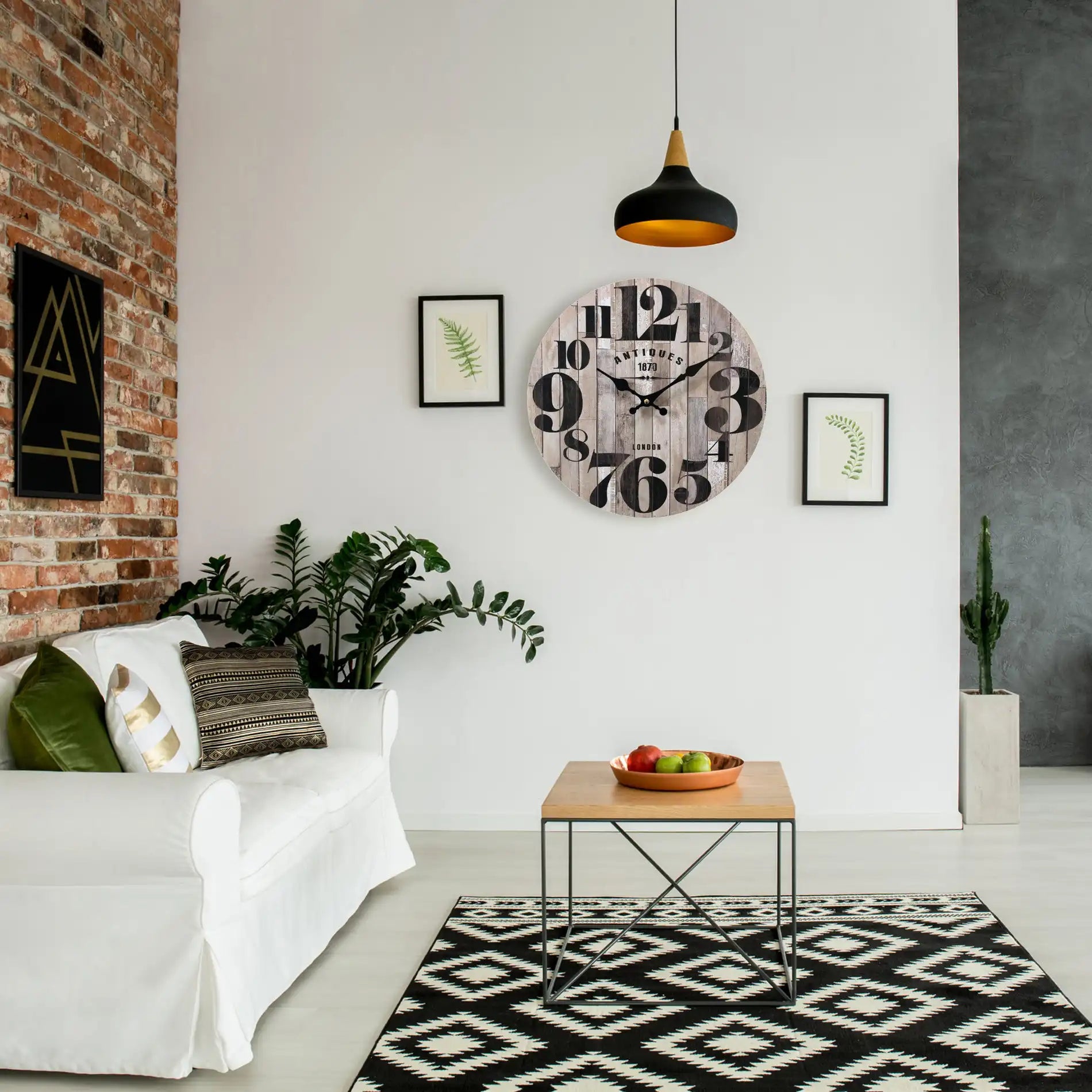 Ginura - Orologio da muro per cucina con numeri neri