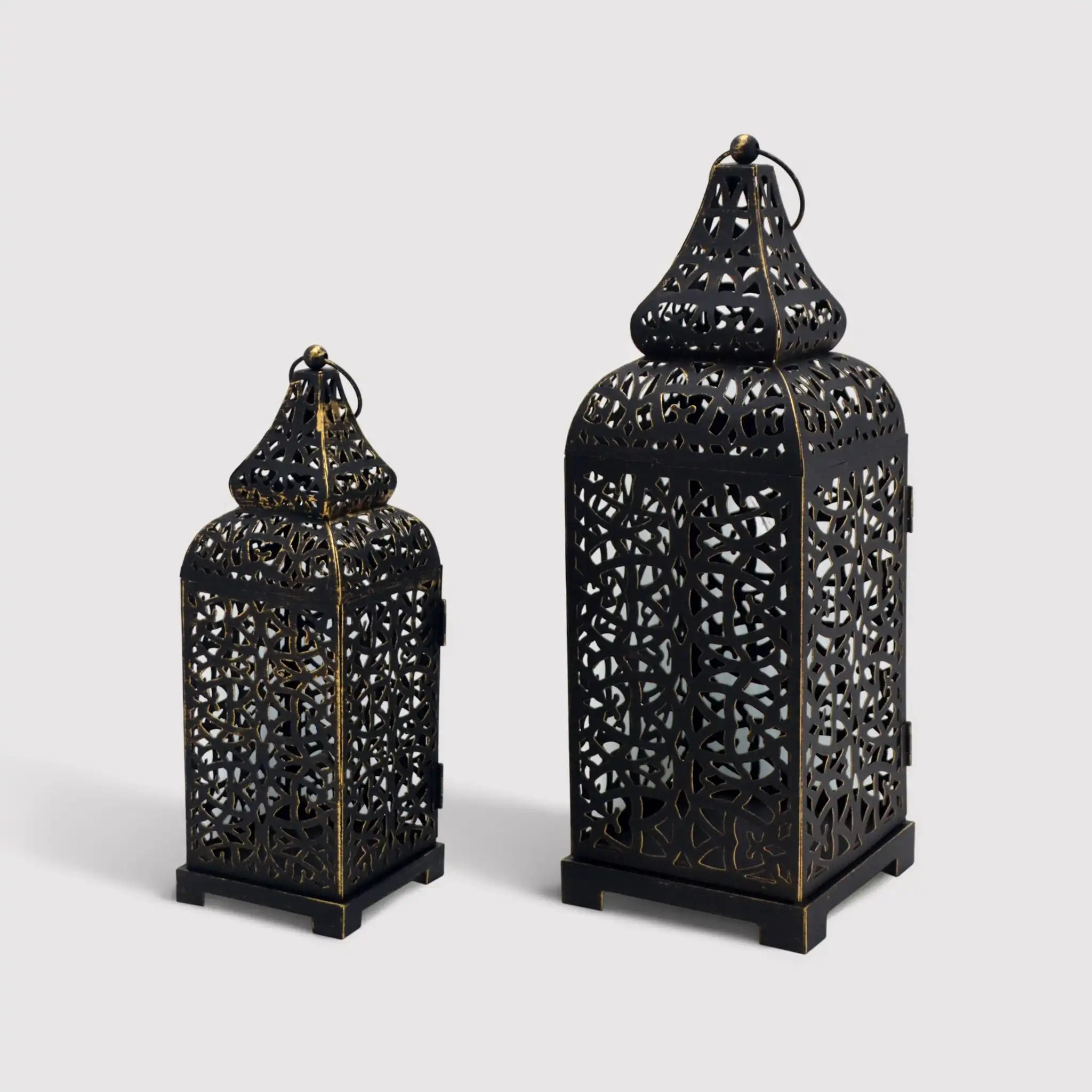 Nanah - Set di 2 lanterne marocchine decorative nere