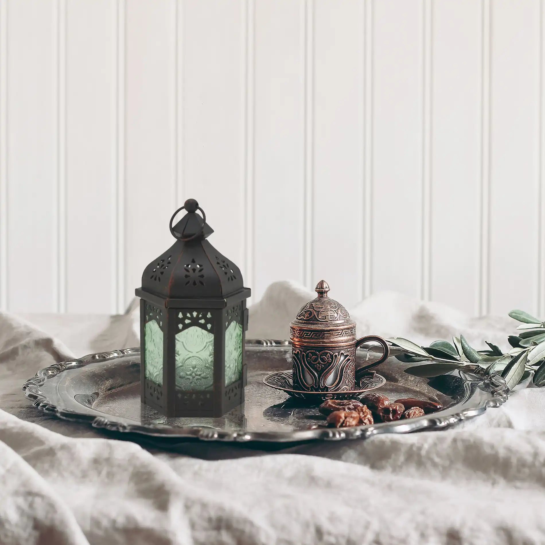 Lawsonia - Lanterna decorativa verde in stile marocchino