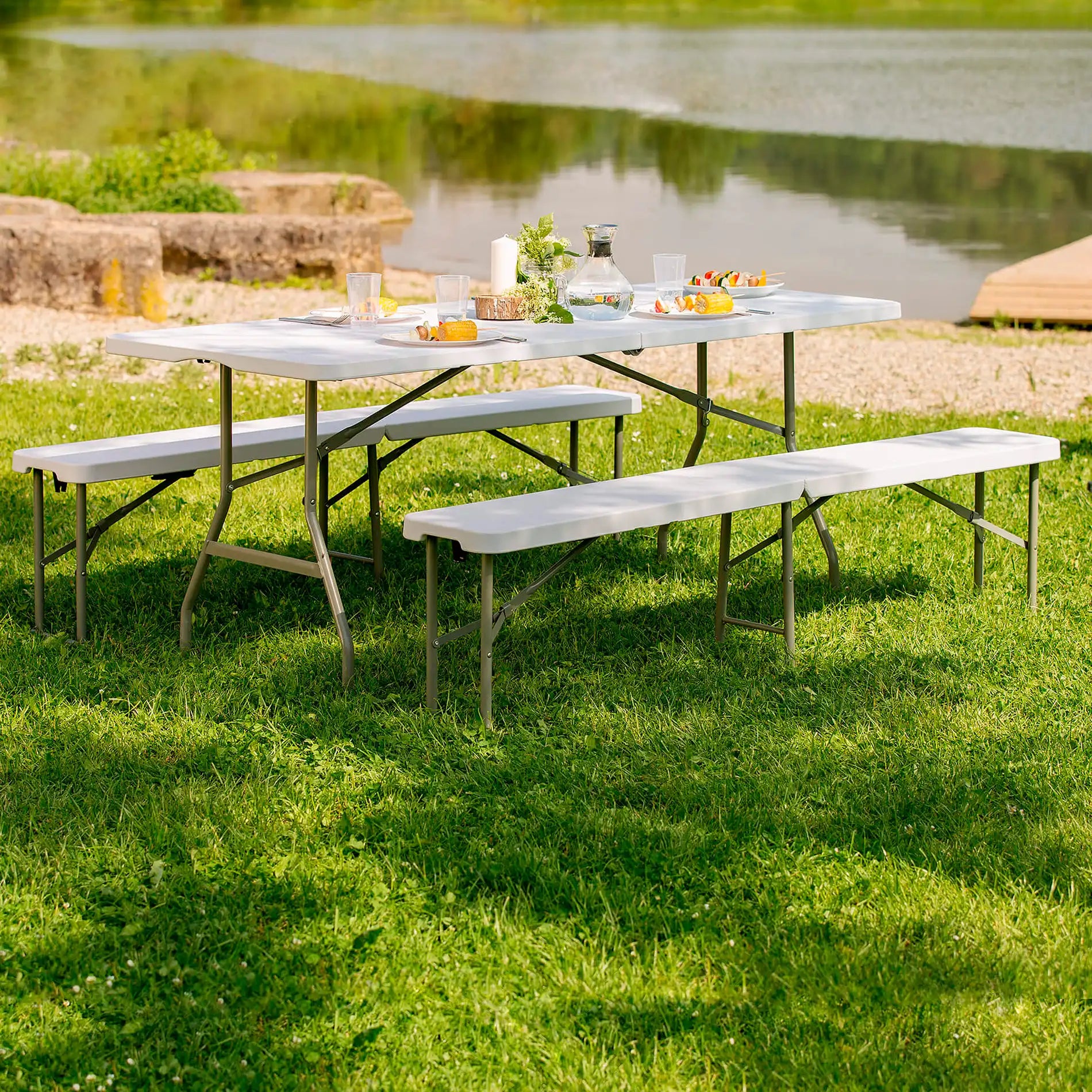 Ligustro - Tavolo da esterno pieghevole in plastica