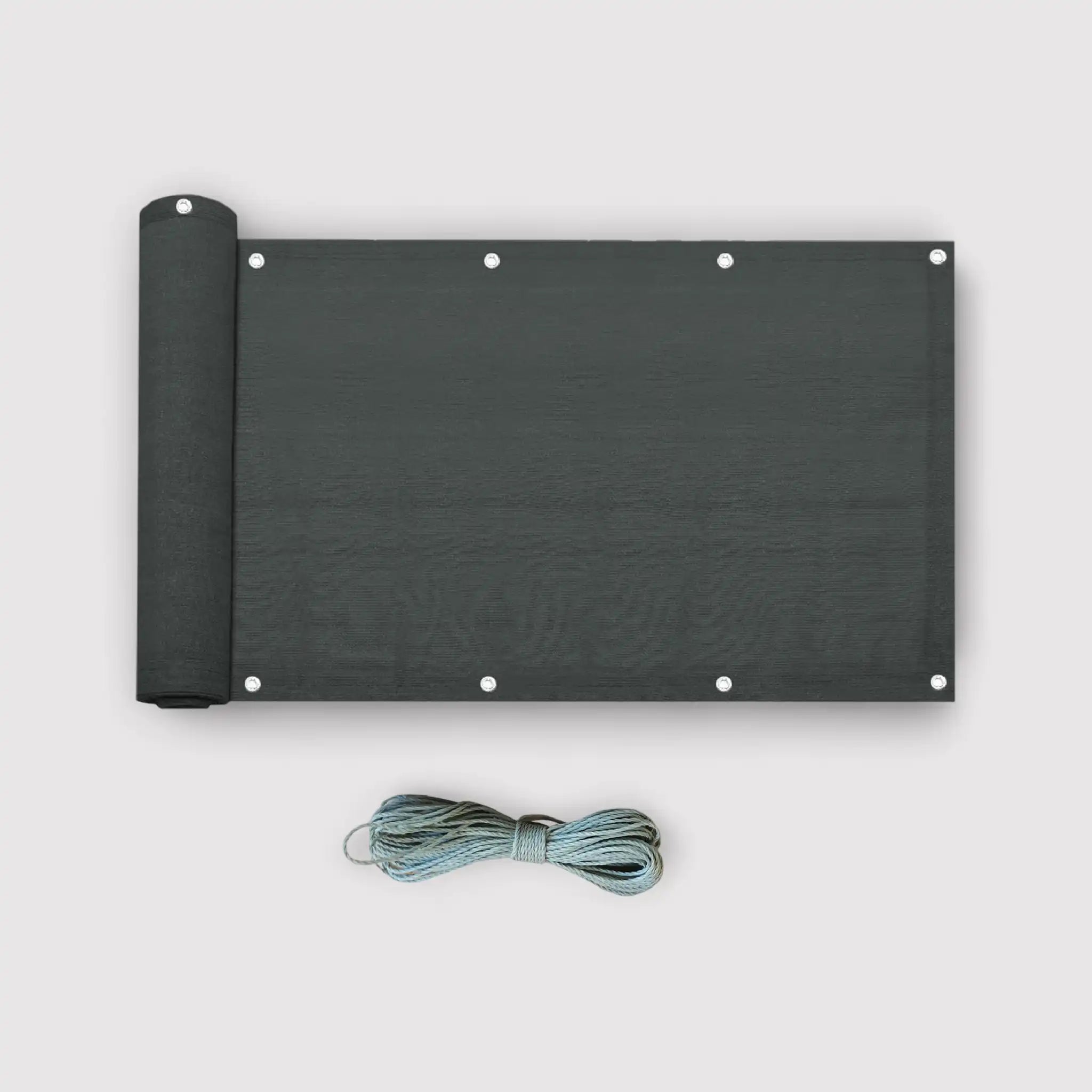 Zedoaria - Telo ombreggiante occhiellato grigio scuro per balcone 90x500 cm
