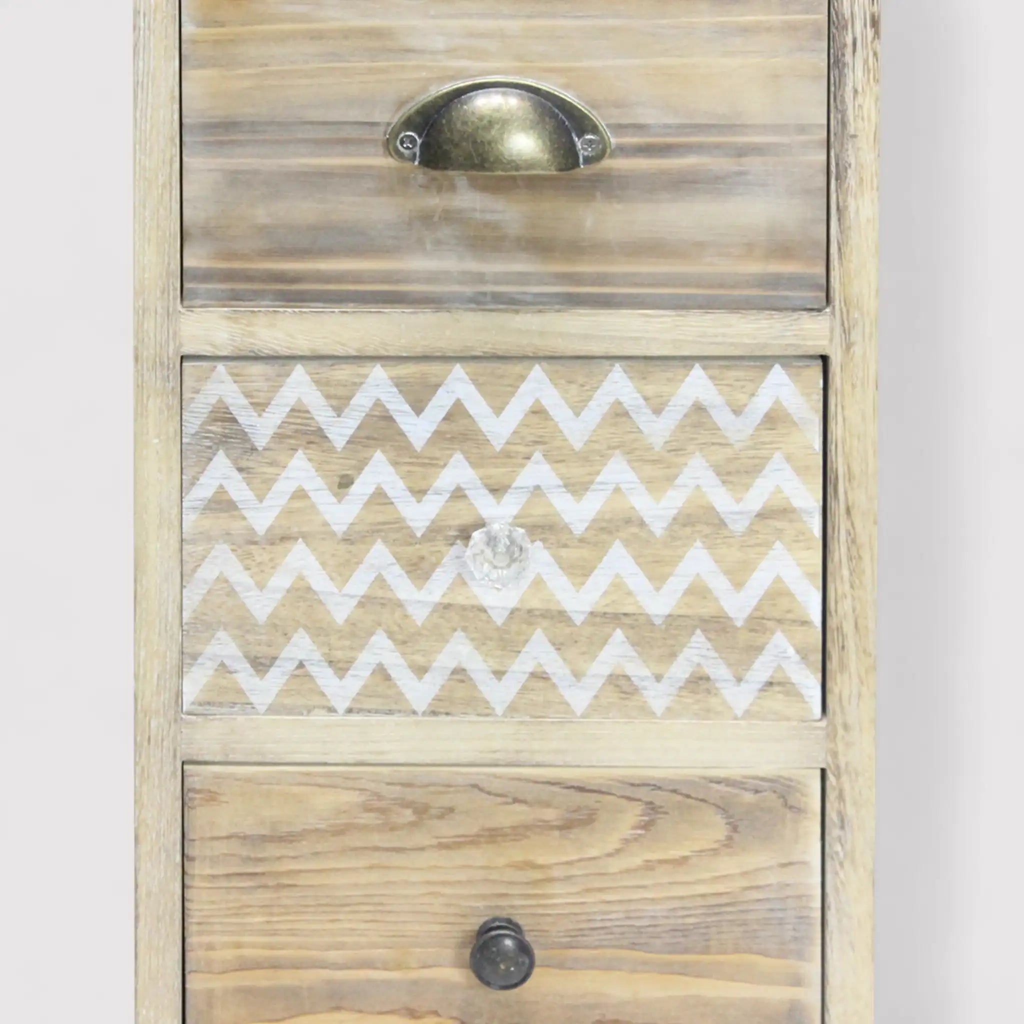 Amaryllis - Cassettiera marrone con 4 cassetti decorati